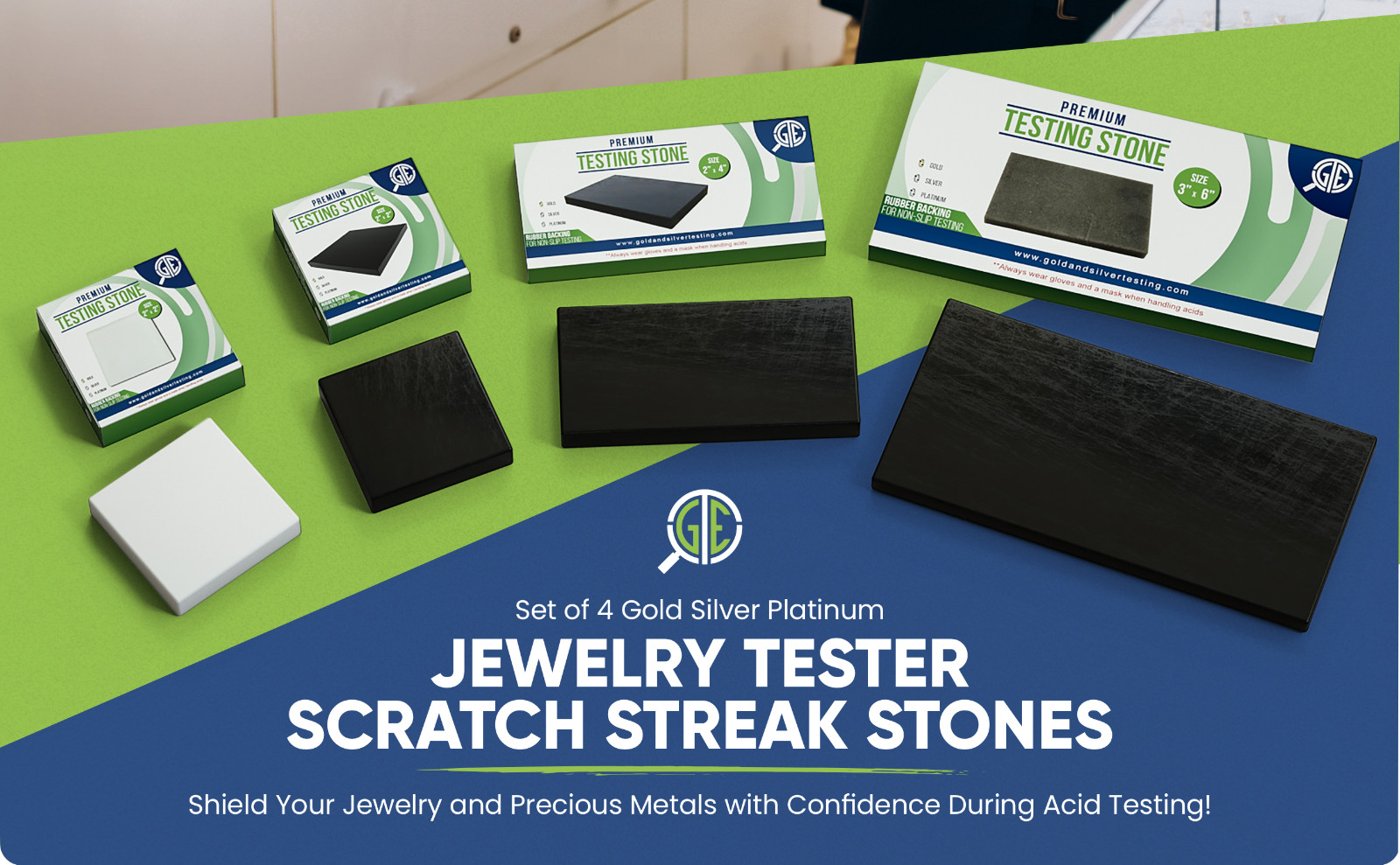 JSP Gold Silver Jewelry Testing Acid 10K 14K 18K 22K 24K PLATINUM TEST STONE KIT