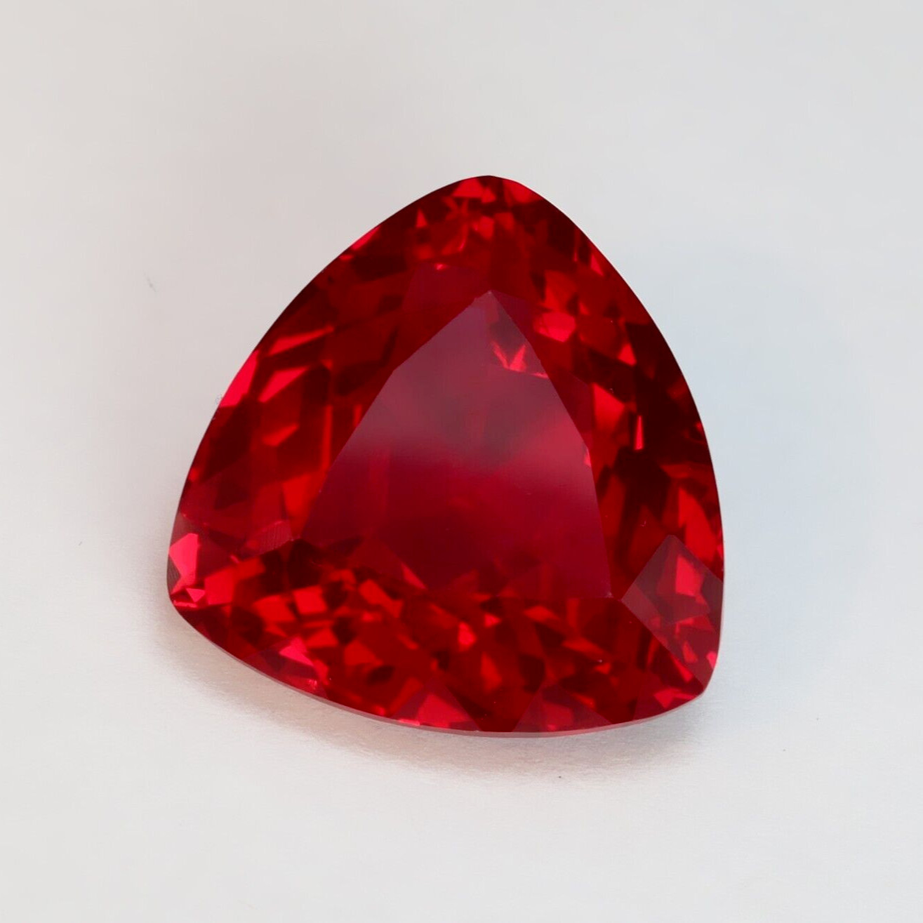 Certified 10.25 Ct Natural Trillion Cut Flawless Burmese Red Ruby Loose Gemstone