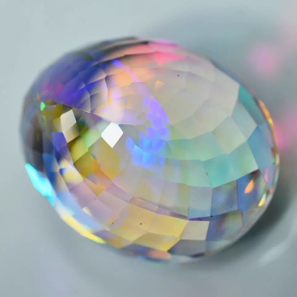 Natural Mystic Topaz Color Oval Cut Certified 69.40 Ct Rainbow Loose Gemstone