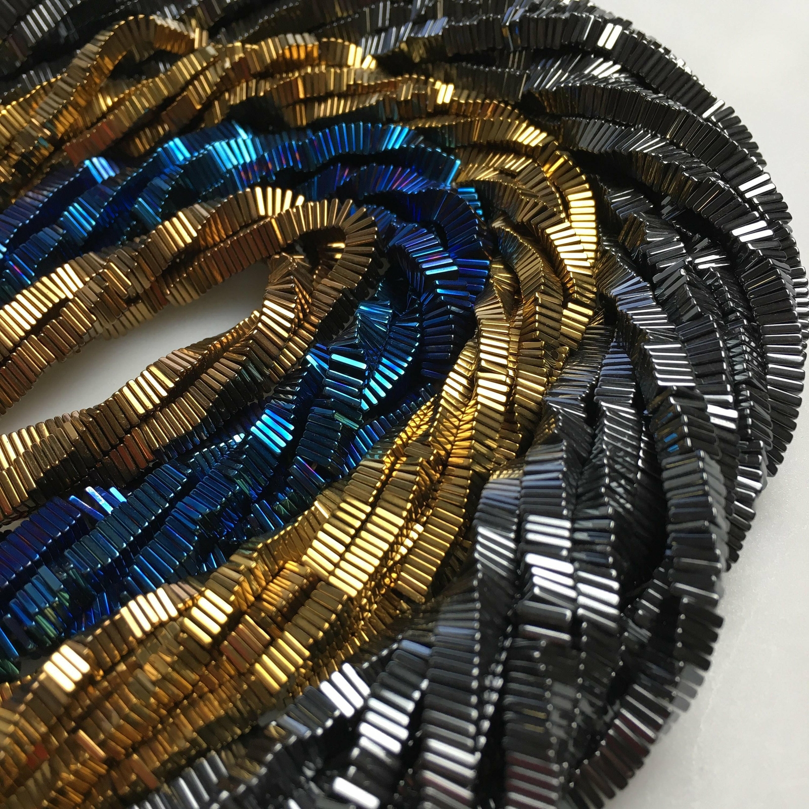Gray/Gold/Silver/Blue Hematite Smooth Square Discs Beads 2mm 3mm 4mm 15.5″Strand