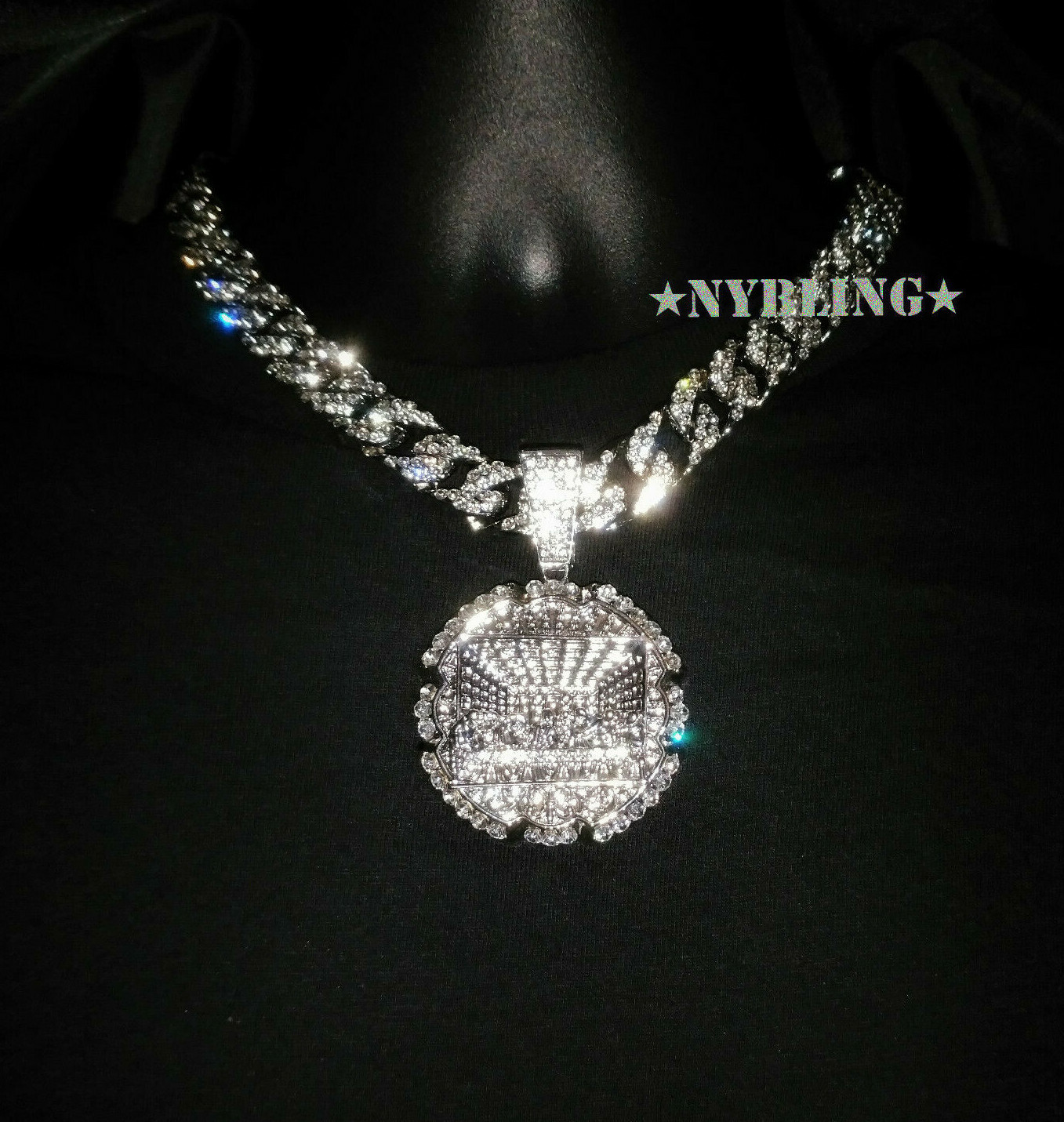 XL Last Supper Pendant with Miami Cuban Link Chain Necklace Plated CZ Jewelry