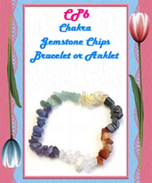 Chakra Gemstone Chips Bracelet or Anklet, 6-9-inch