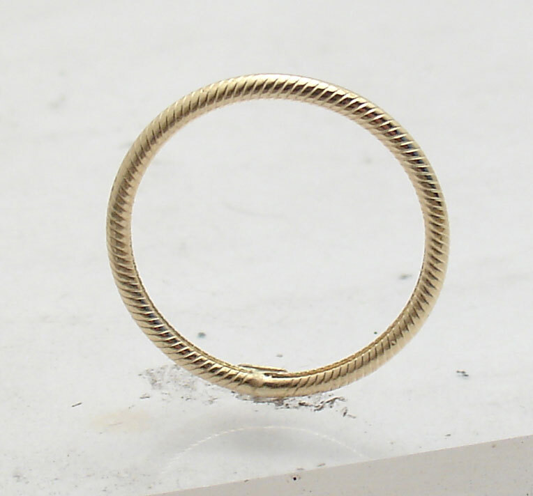 Polished Twisted Textured Ring Real Solid 10K Yellow Gold Sizes 5 ~ 9