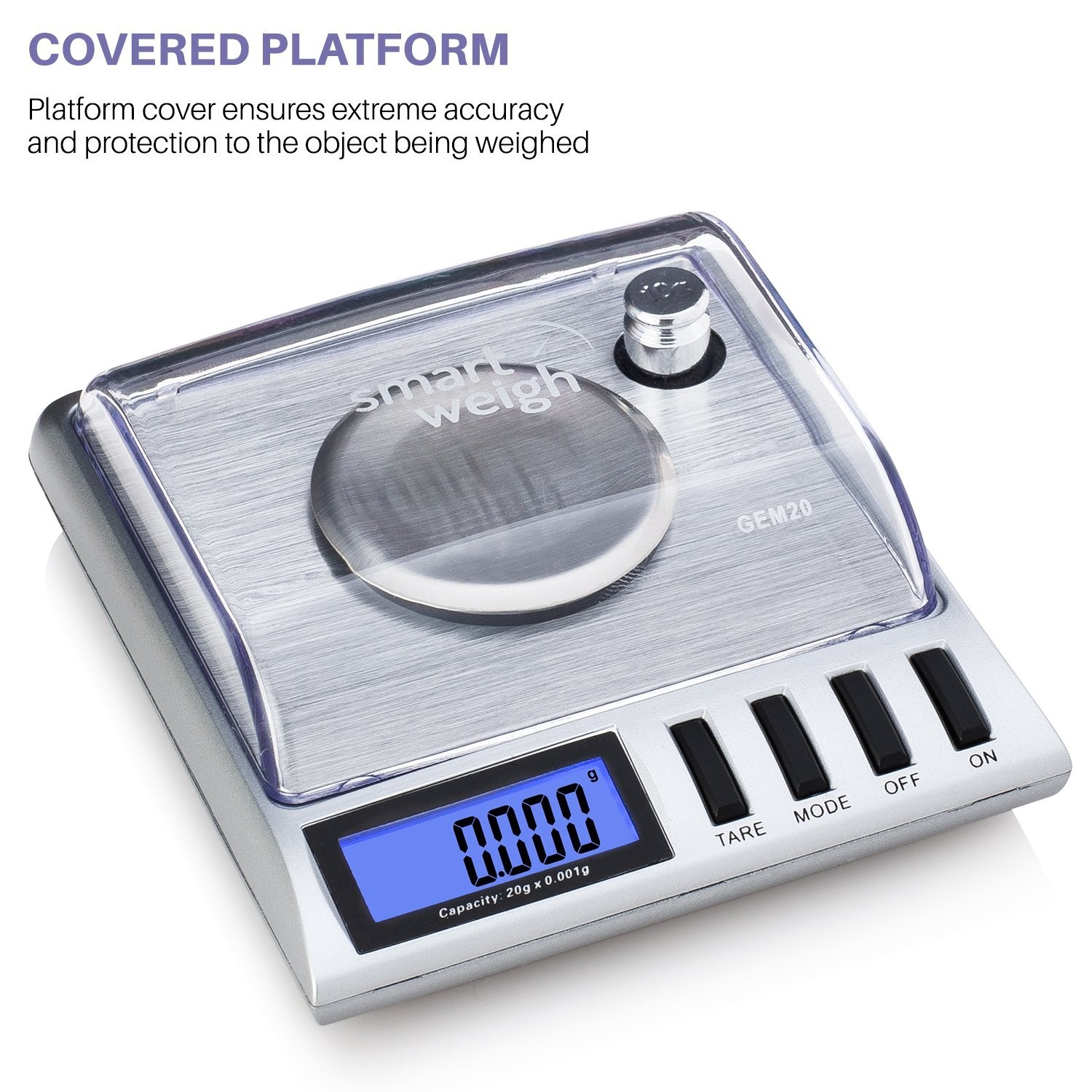 High Precision Digital Milligram Scale 20g x 0.001g for Jewelry, Reloading & Gem
