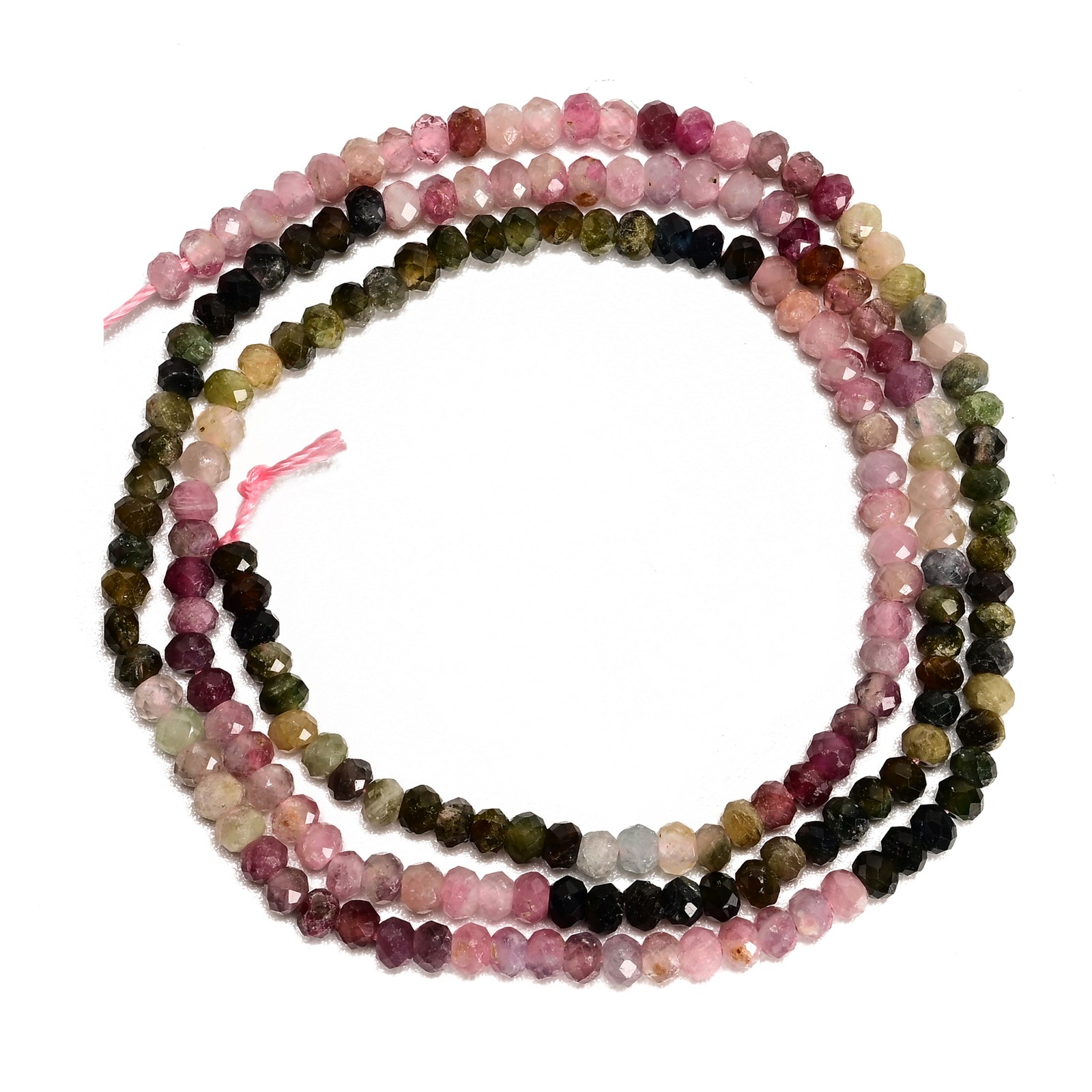 01-Multi Color Tourmaline Gradient Faceted Rondelle Beads 2x3mm 15.5″ Strand