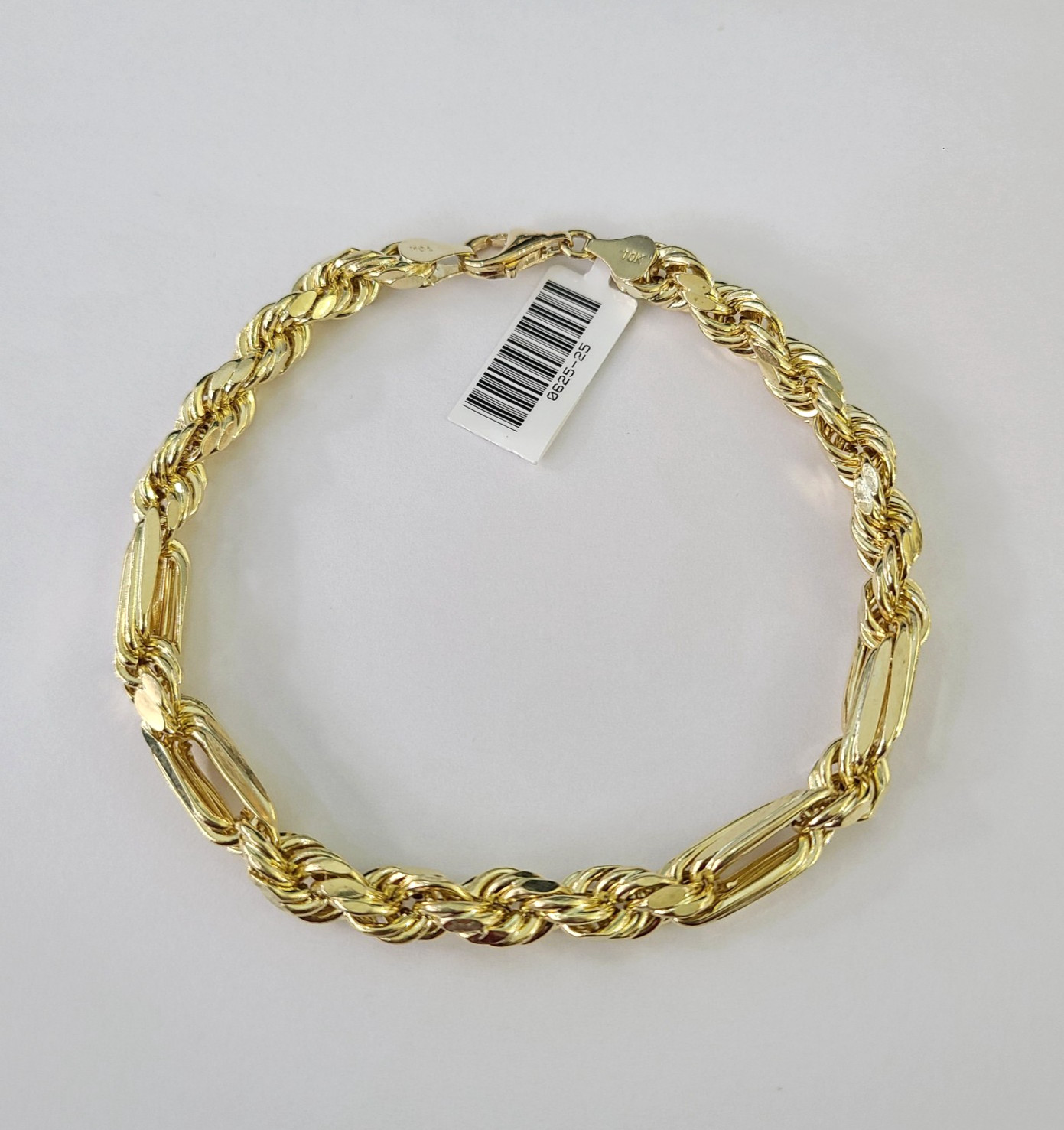 Real 10k Yellow Gold Bracelet Milano Rope 7mm 9 Inch Diamond Cut 10KT Gold Men’s