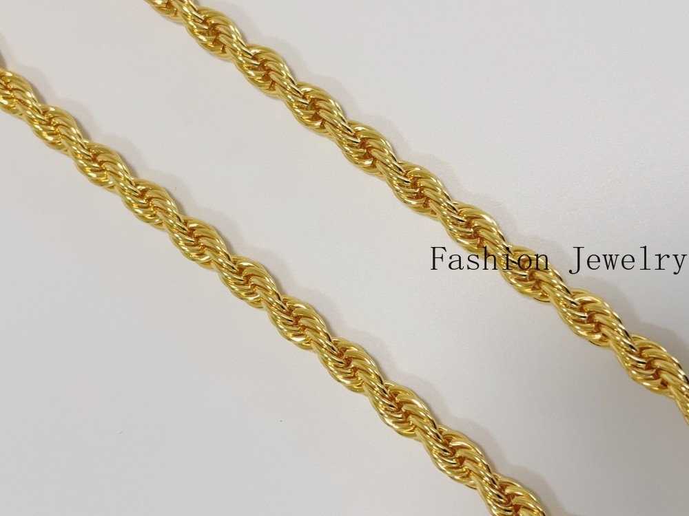 18K Yellow Gold Diamond Cut Rope Chain 10mm NecKlace Mens Womens 28″