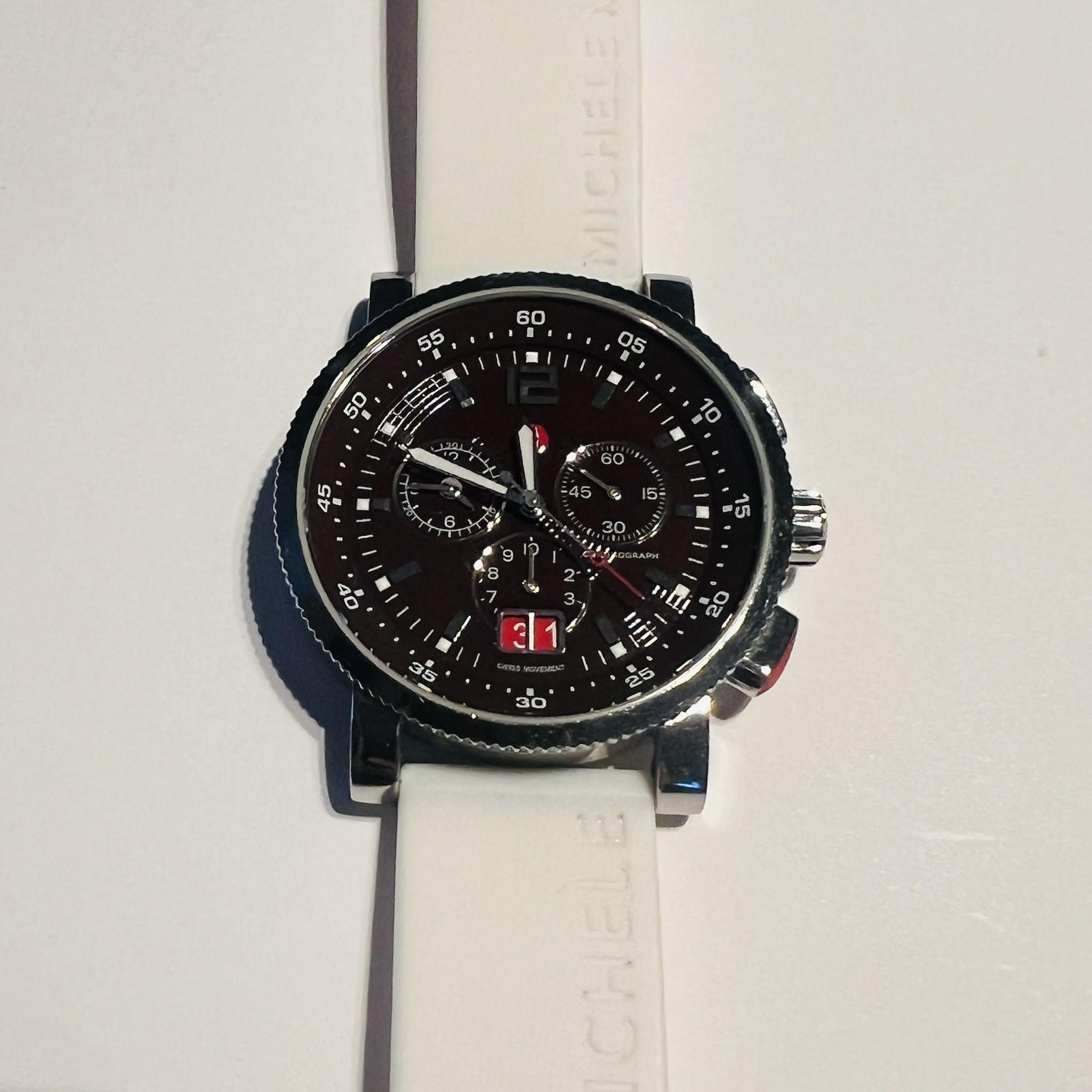 Michele Sport Sail Chronograph Watch MW01K00A0013 Swiss Quartz 41mm