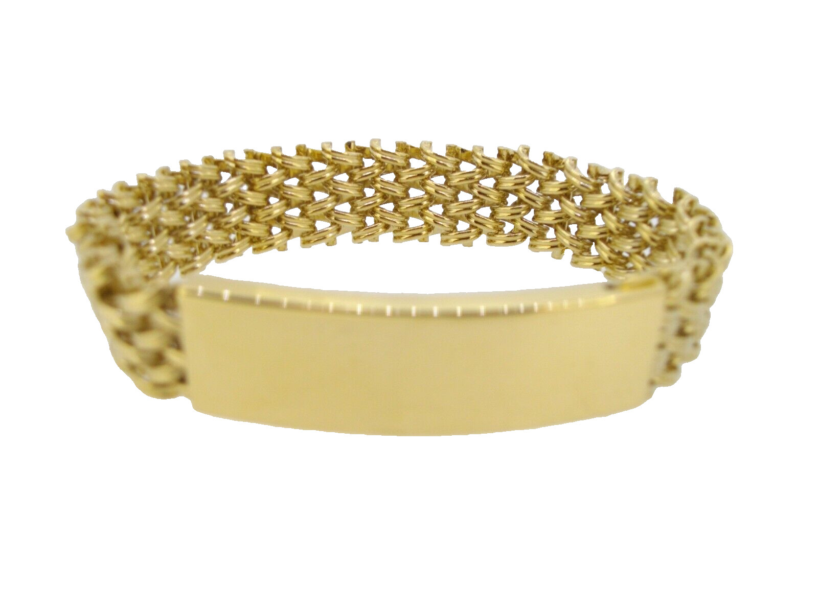 Bracelet Speidel ID Identification Gold Electroplate Woven Links 7.5 in Vintage