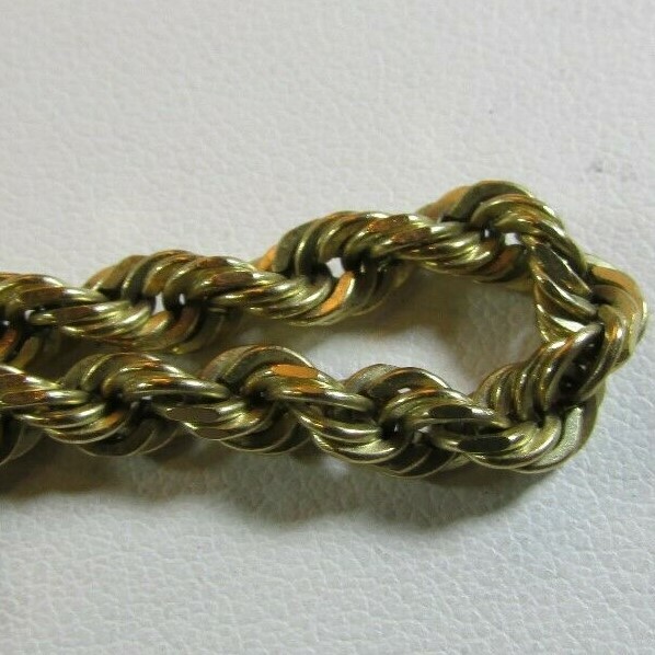 HUGE 14k Yellow SOLID Gold 28.5 Grams 20.5″ Rope Necklace 4.3mm ITALY