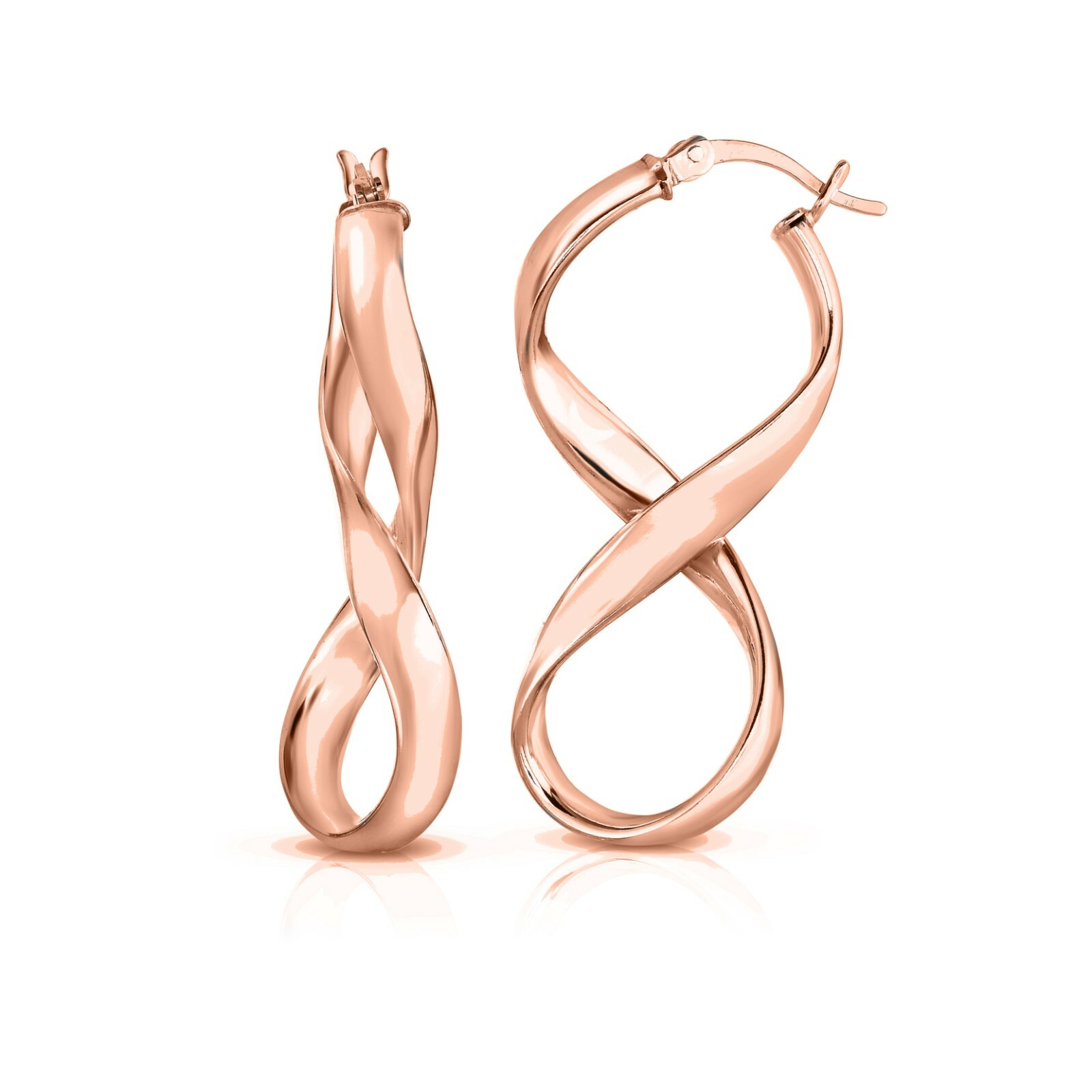 925 Sterling Silver Infinity Earrings, Figure 8 High Polished Sterling Silver,