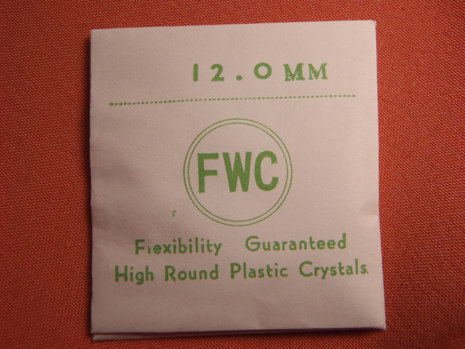 FWC HIGH ROUND Diamond Edge PLASTIC WATCH CRYSTAL 12.0 MM NOS
