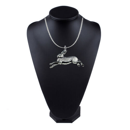 A2 Hare pewter Antique Bronze necklace size 16 18 20 24 30 inch or silver