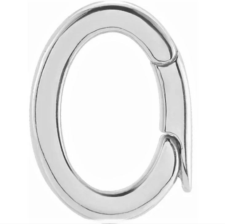 9mm x 6mm OD 14k White Gold Charm Pearl Bail Enhancer Pendant Clasp Clip 15ga