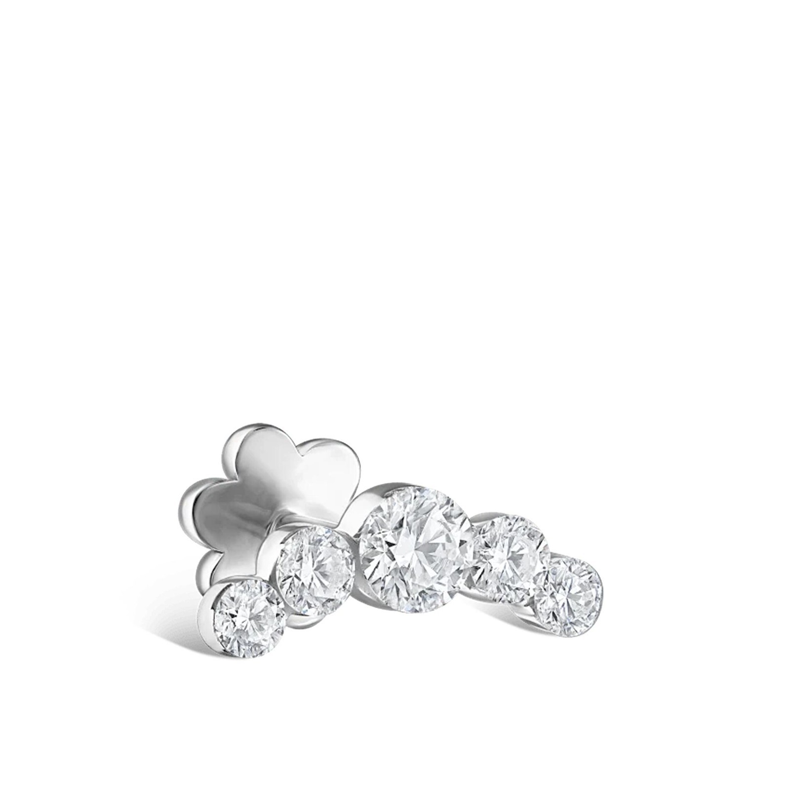 925 Sterling Silver Five Moissanite Curve Stud Helix Cartilage Earring