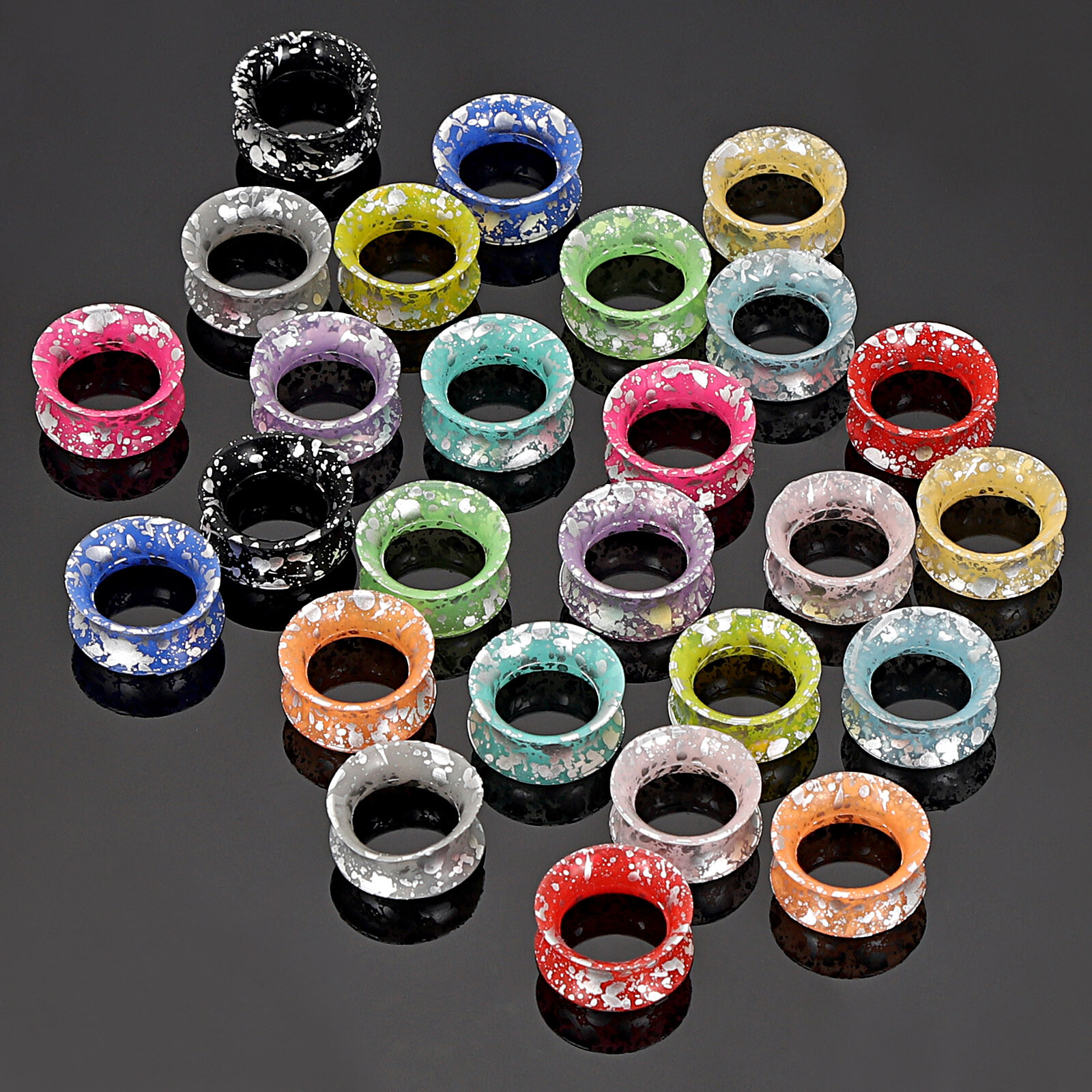 6-100Pcs Ear Gauge Silicone Tunnel Plugs Flexible Stretching Kit Random 2g-3/4″
