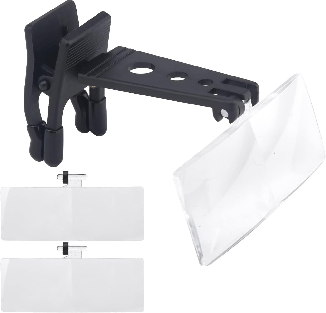 Clip on Magnifier, 1.5X 2.5X 3.5X Magnification Plastic Case Clip