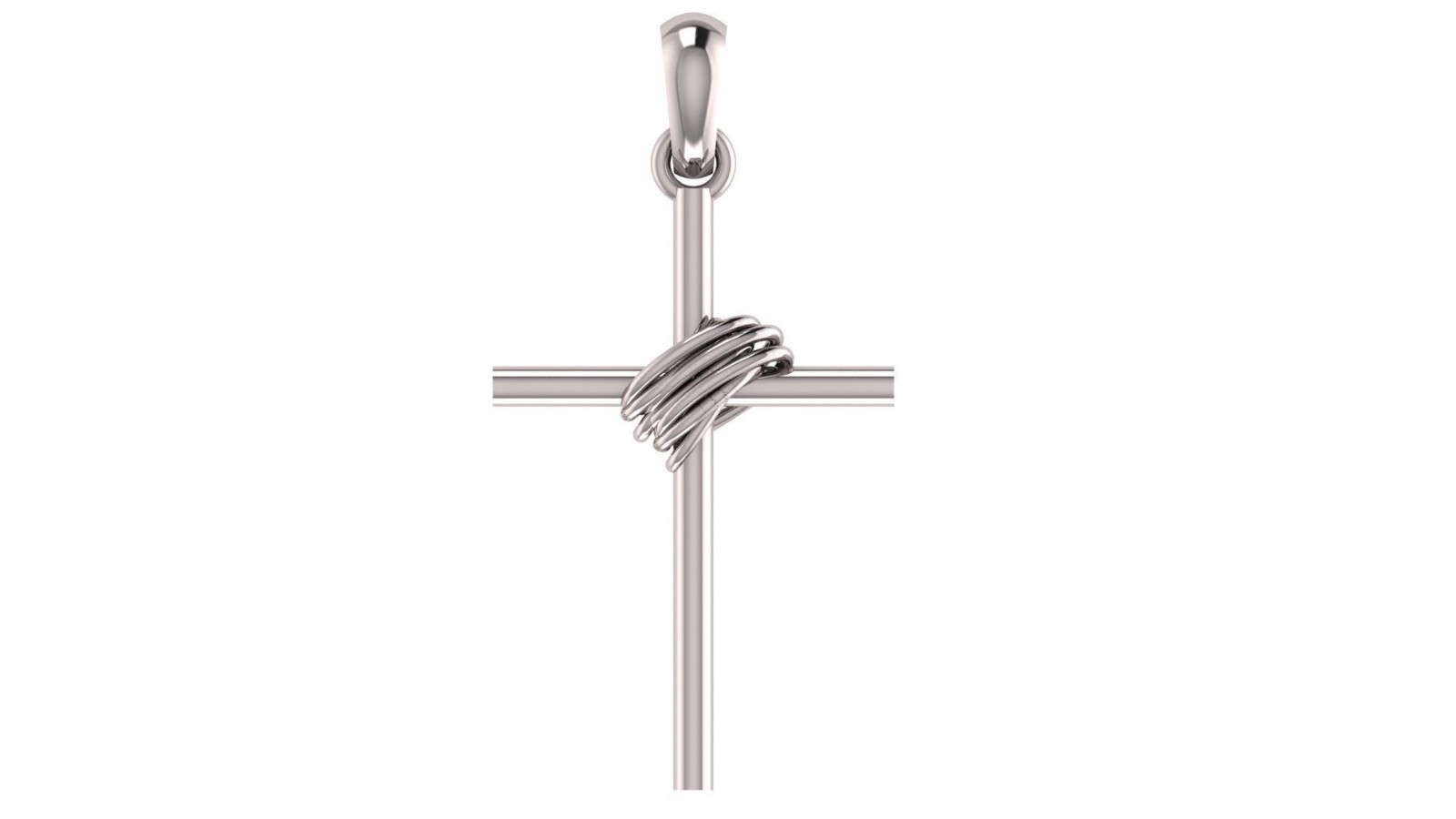 Wire Wrapped Cross Pendant 999 Fine Silver 30mm Handmade USA Christian