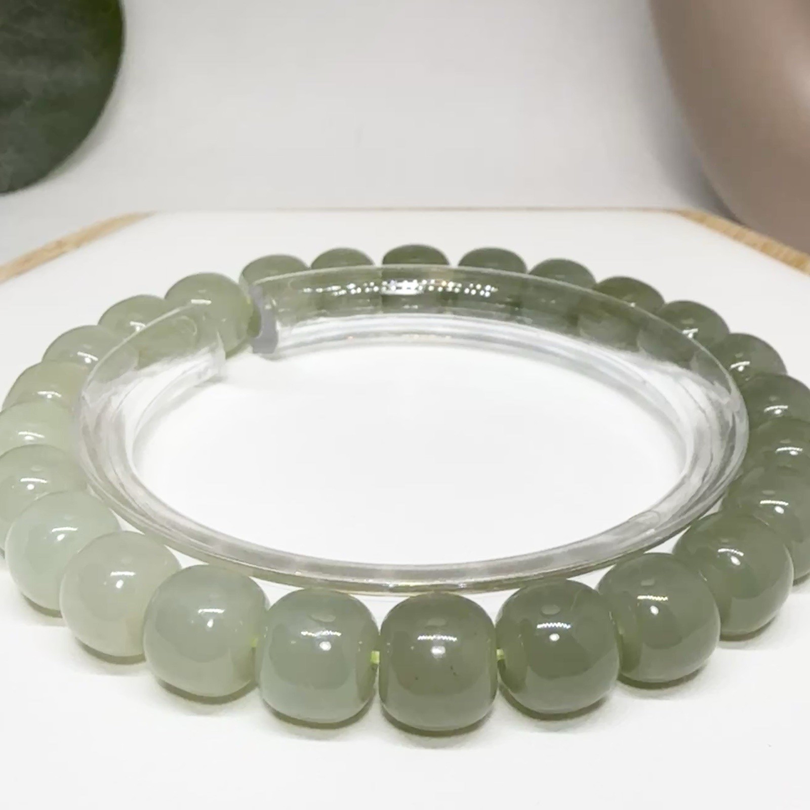 Hetian Jade Bead Bracelet 7.6MM