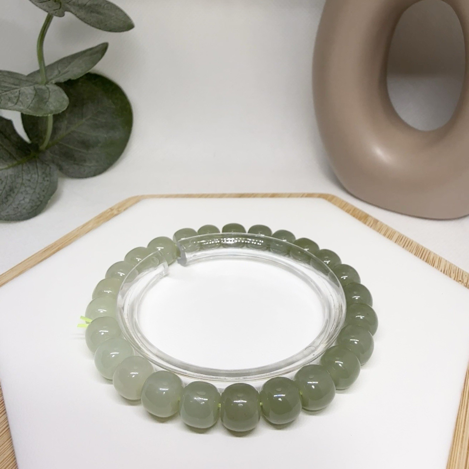 Hetian Jade Bead Bracelet 7.6MM