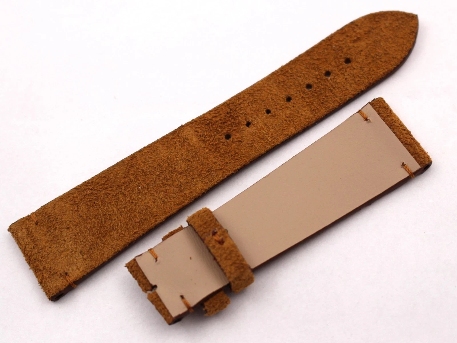 Brown Suede Strap 22/18mm Buckle Ardiglione Made Italy New