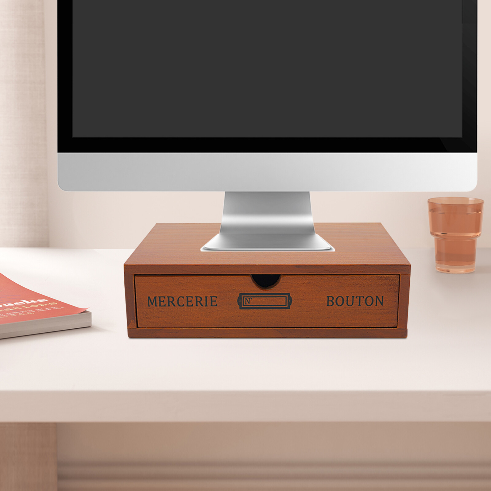 Single-Drawer Storage Box, Wooden Desktop Jewelry Organizer, Desktop Drawer Box