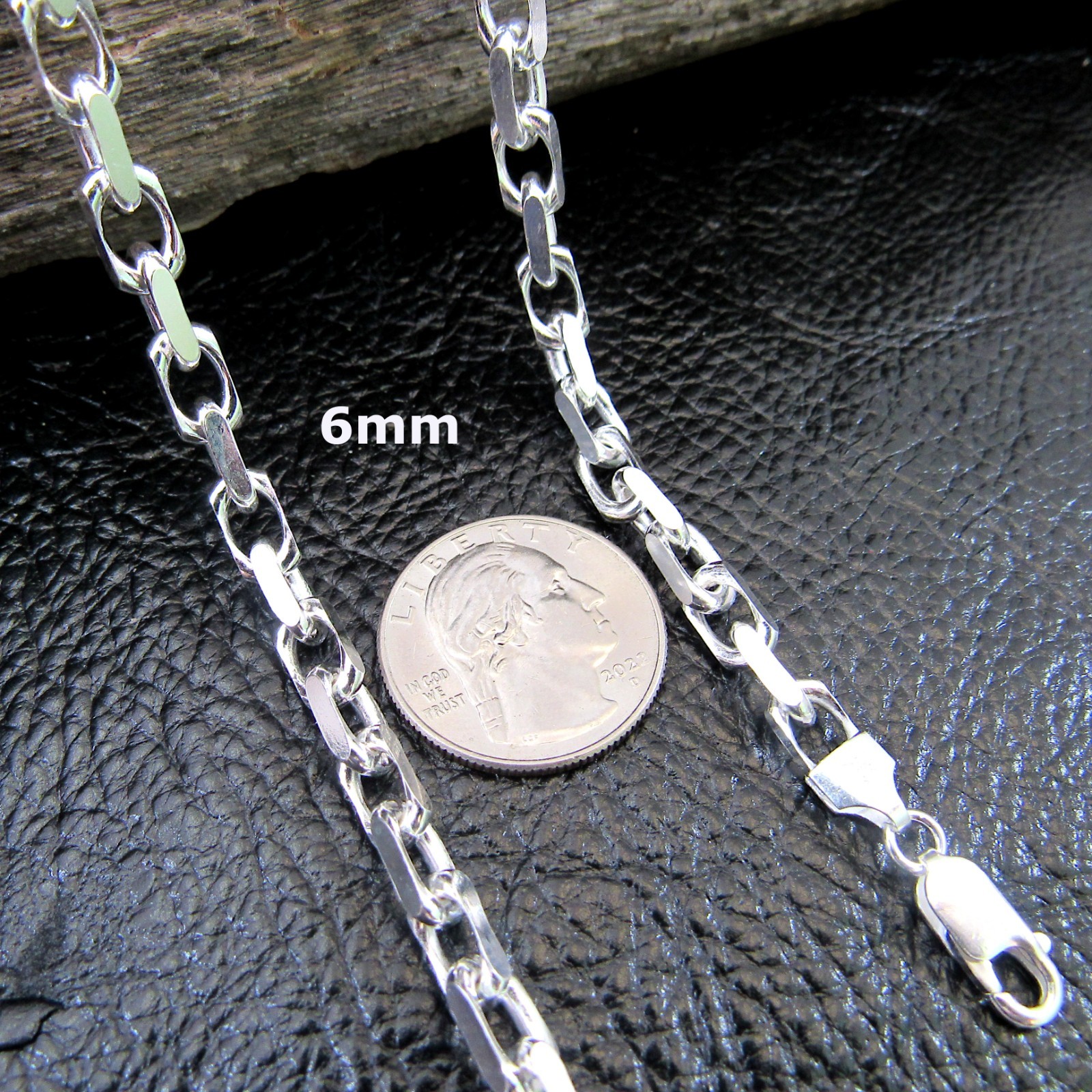 Solid 925 Sterling Silver Men’s Italian Forzatina / Anchor / Cable Link Chain