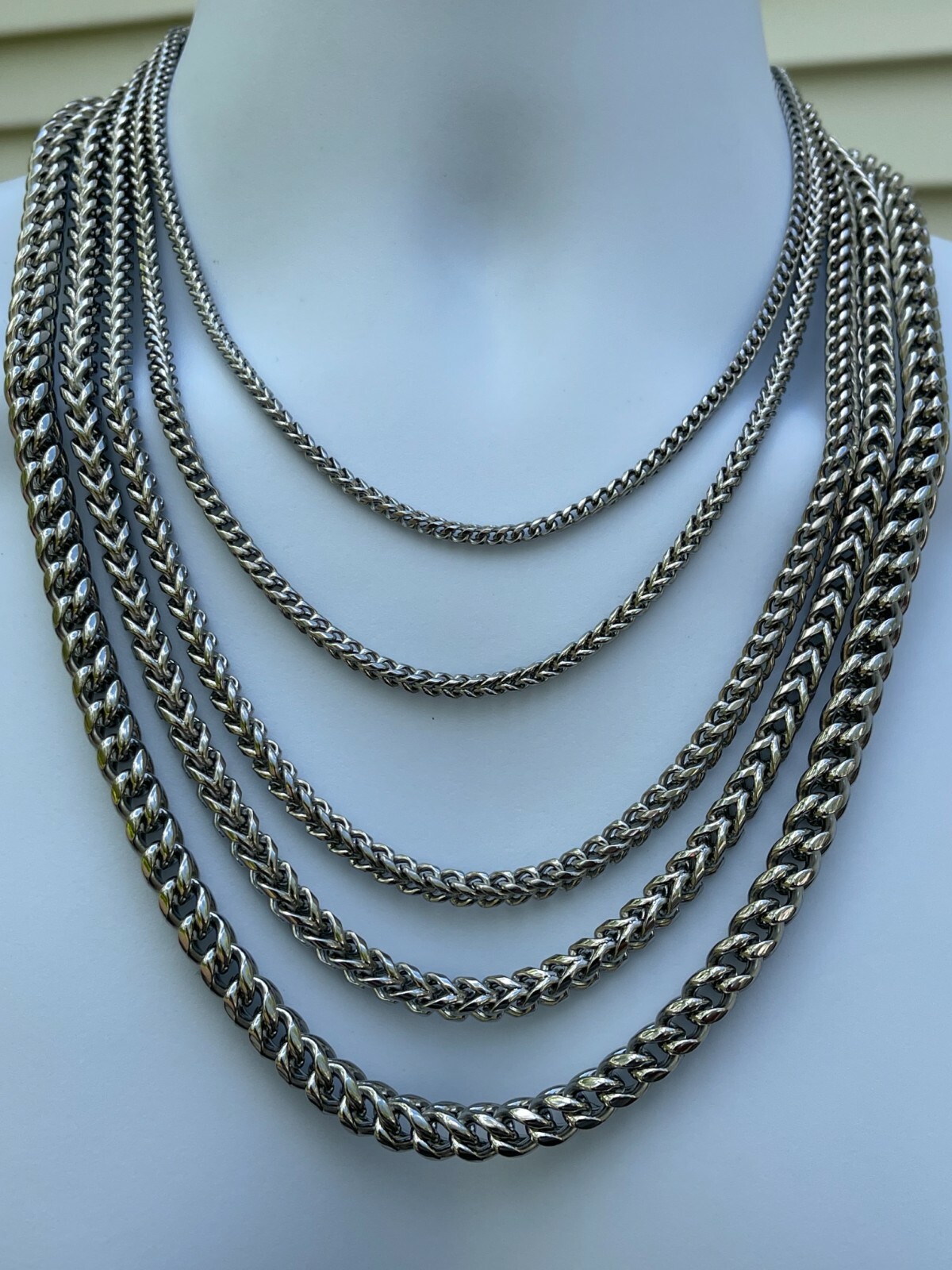 Men’s Franco Chain Stainless Steel Necklace BEST QUALITY! 18-30″ 3-8mm HEAVY!