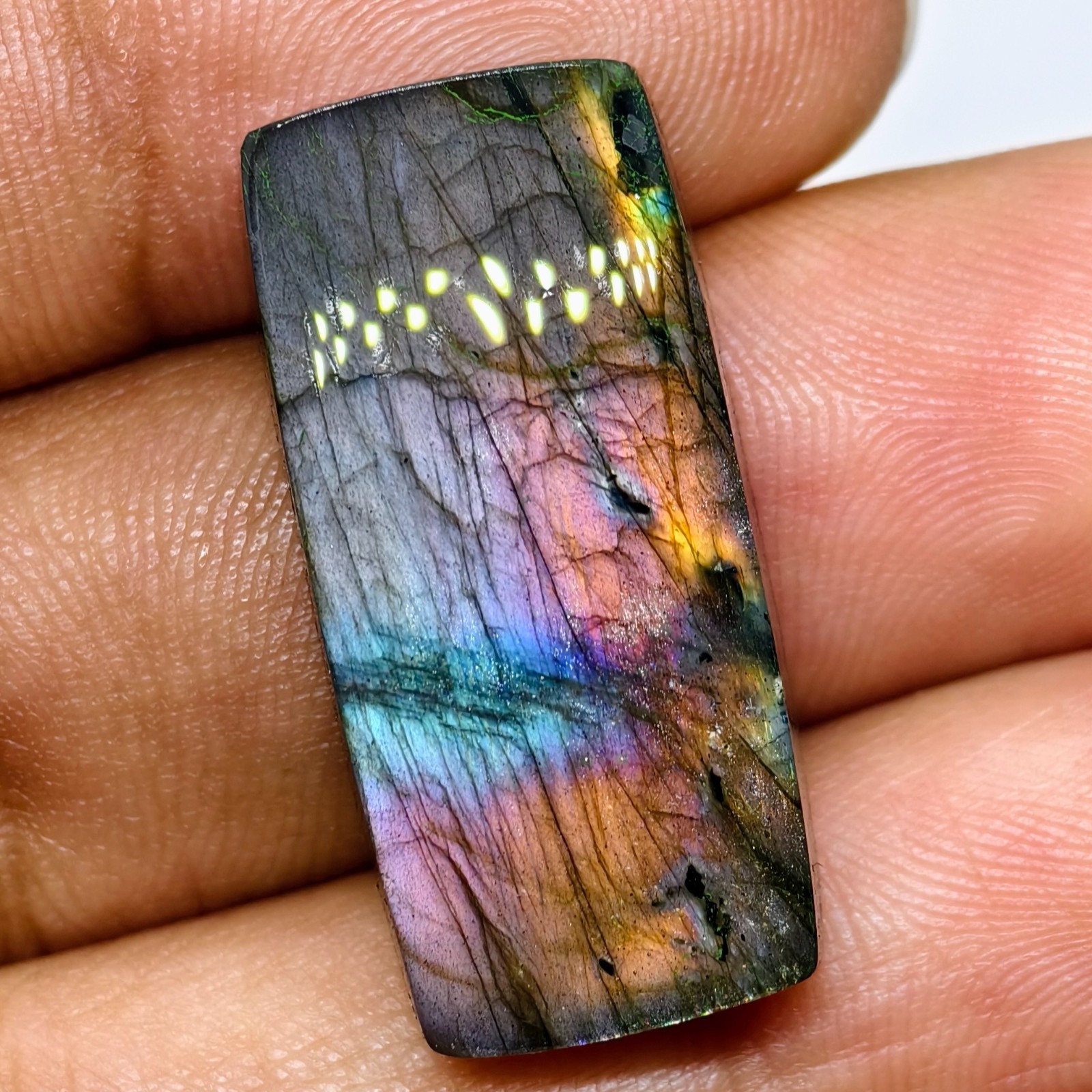 27 Cts Natural Labradorite Cabochon Gemstone For Jewelry 28.4×13.3×6.4 MM