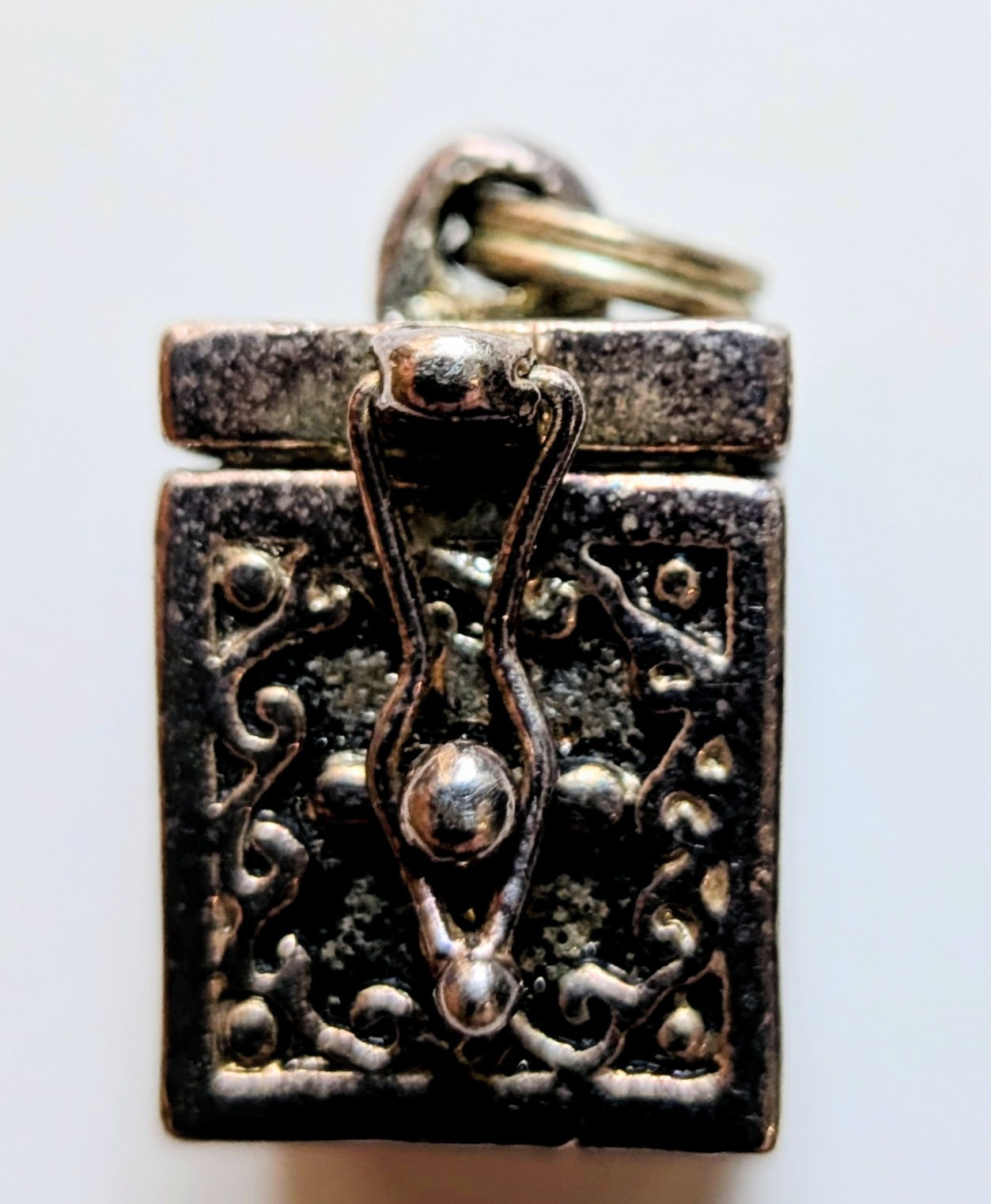 Vintage Sterling Silver Prayer Box Charm Necklace Pendant – 0.5″ x 0.75″