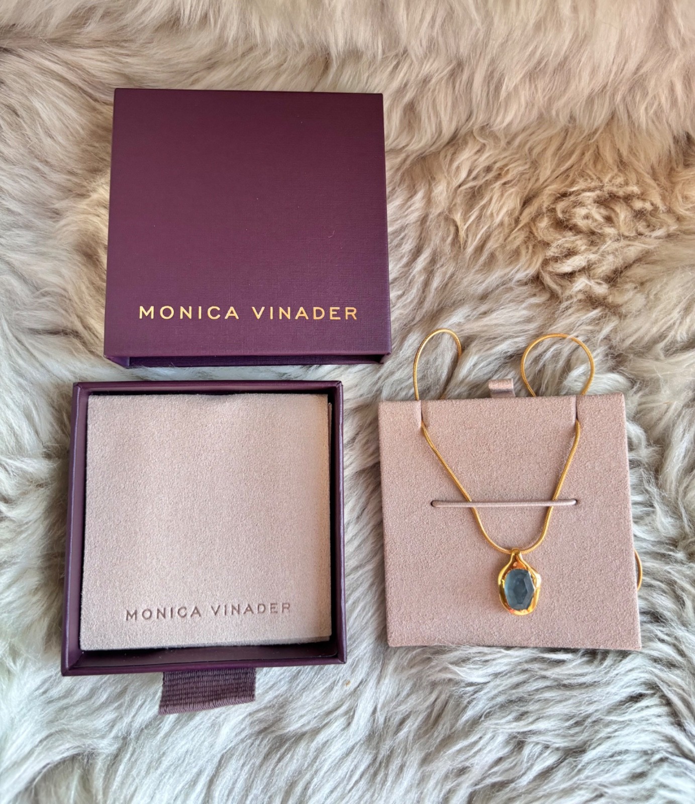 MONICA VINADER 💎 Odyssey Chain Necklace 18k Gold & Aquamarine £199
