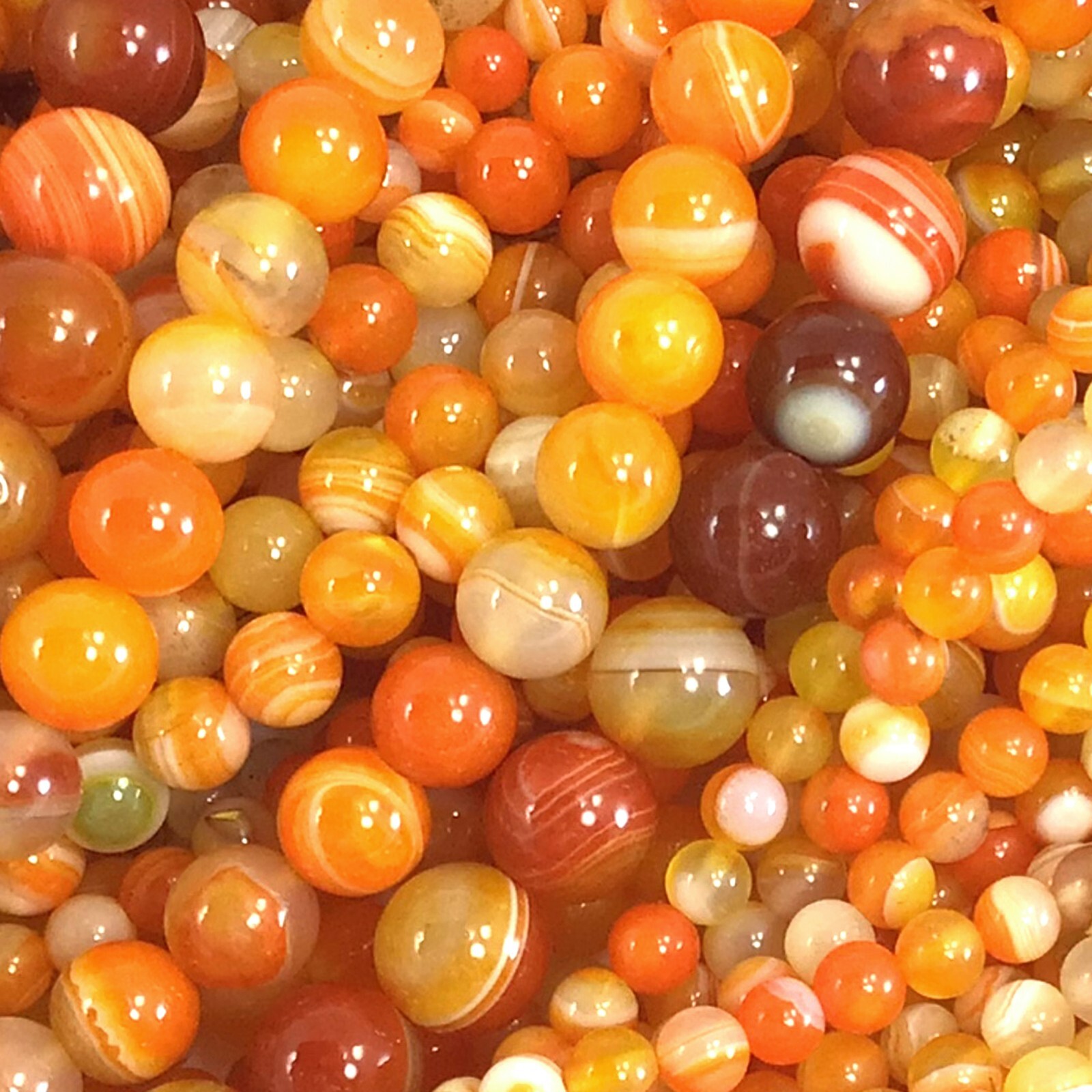 Gemstone Natural Orange Yellow Agate Round Loose Beads 15″ 4mm 6mm 8mm 10mm 12mm