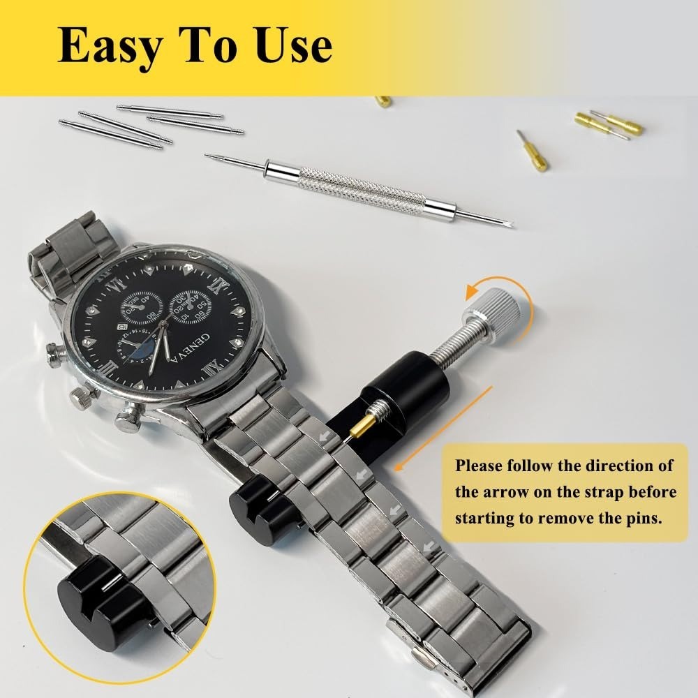 Watch Link Removal Tool Kit with Spring Bars and Cleaning Cloth