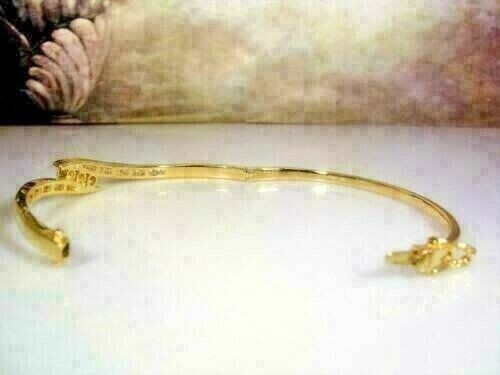 5Ct Round Lab Created Diamond Vintage Bangle Bracelet 14K Yellow Gold Finish