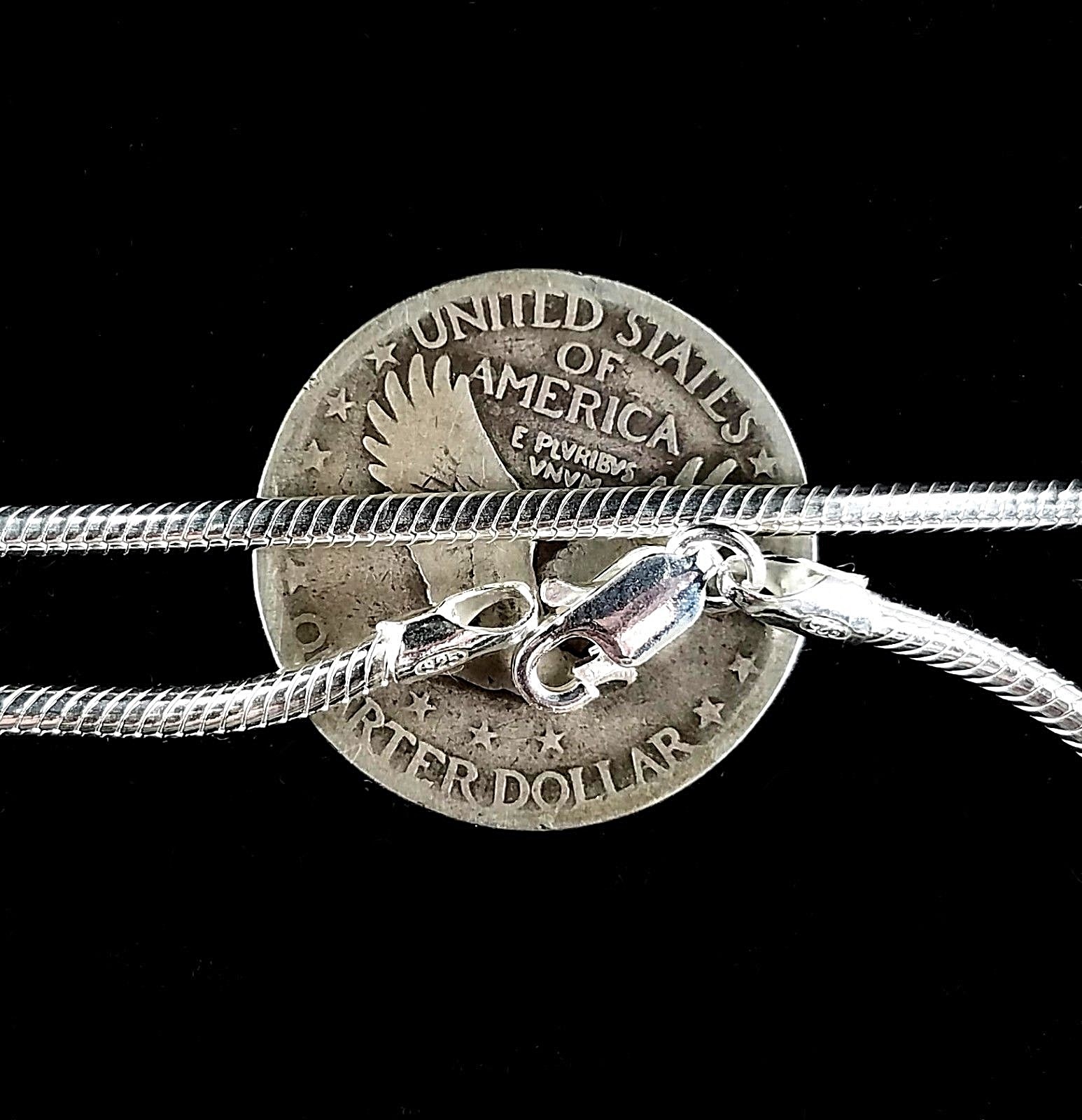 2.5MM Solid 925 Sterling Silver Italian ROUND SNAKE Chain Necklace Made In Italy