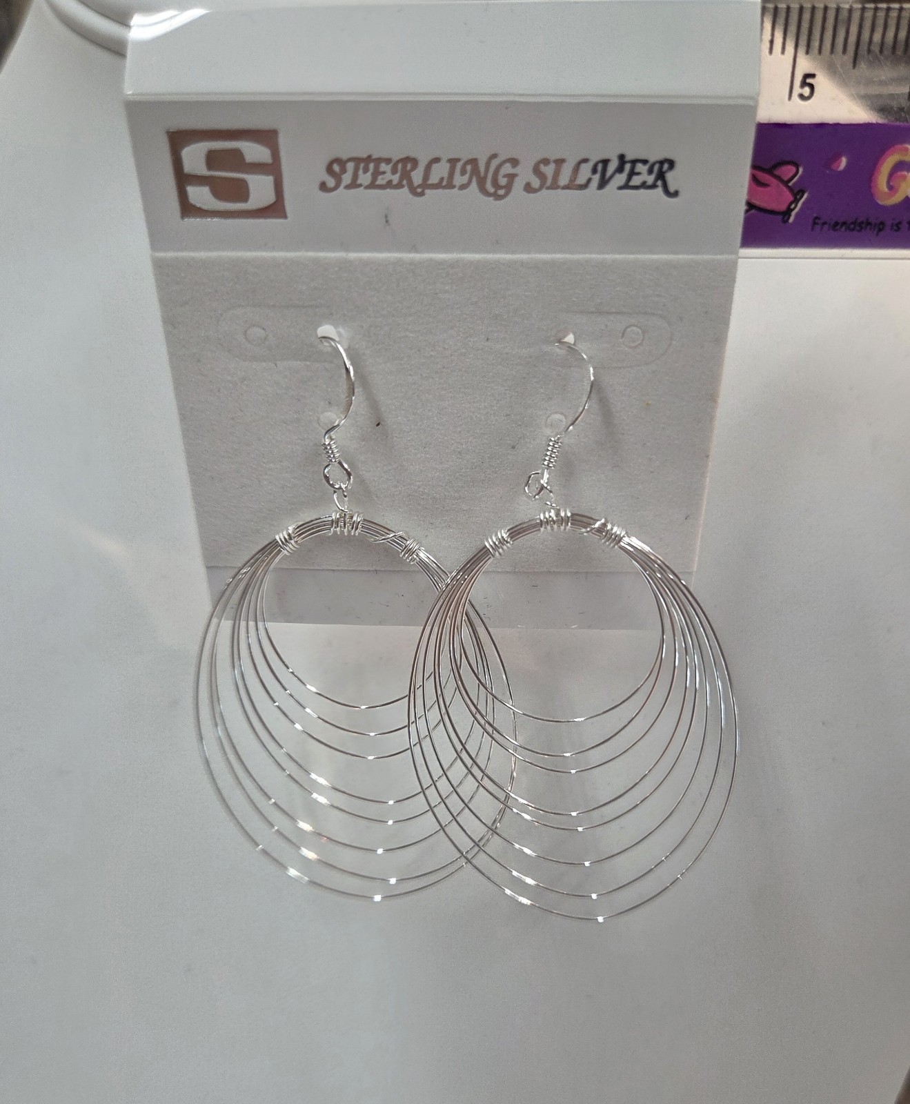 Sterling Silver Wire Hoop Drop Earring
