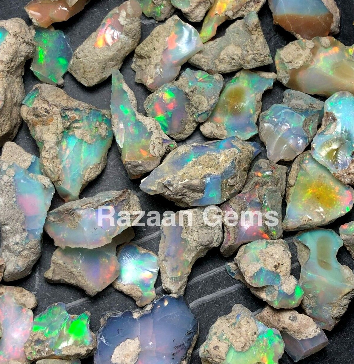 Cut Grade Opal Rough Lot AAA Grade 10 Pieces Large Size Ethiopian Welo Opal Raw