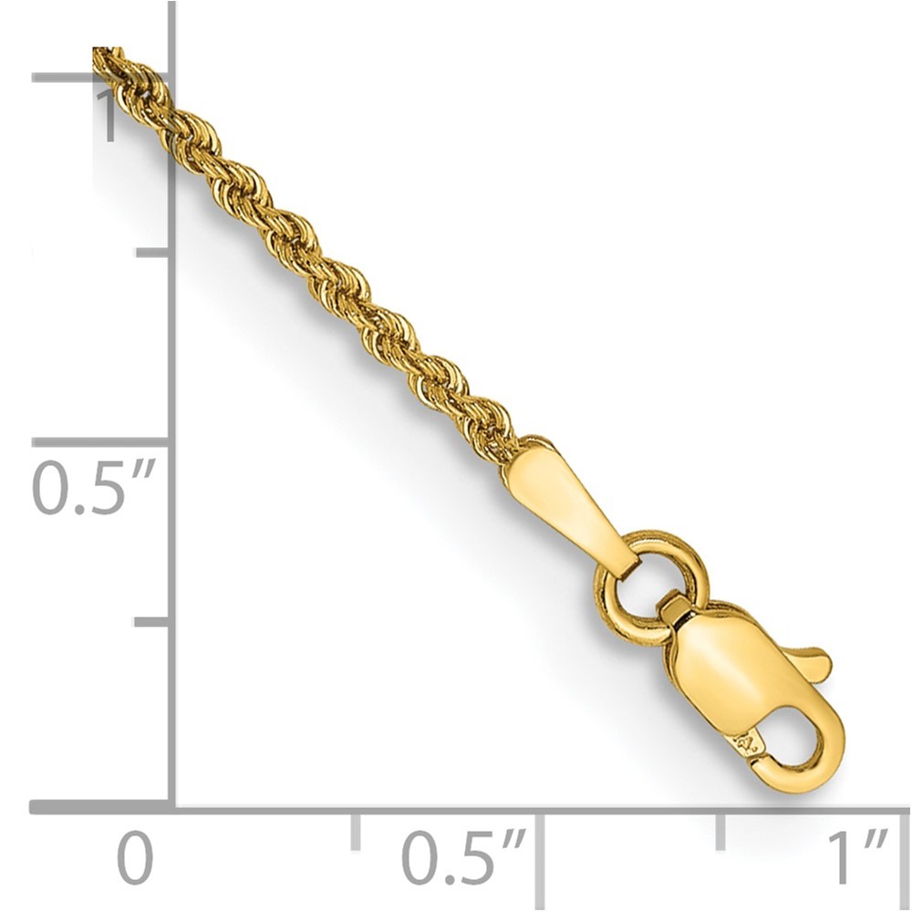 10K Solid Yellow Gold Rope Chain Necklace 1.5-4mm 7-30 inch Mens Womens USA