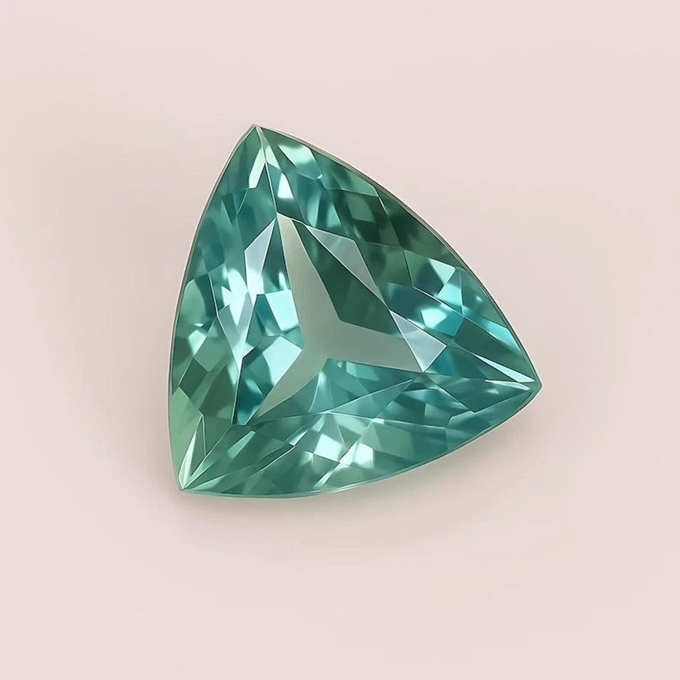 AAA Natural Ceylon Green Parti Sapphire 11.17 Ct Loose Trillion Cut Gemstone