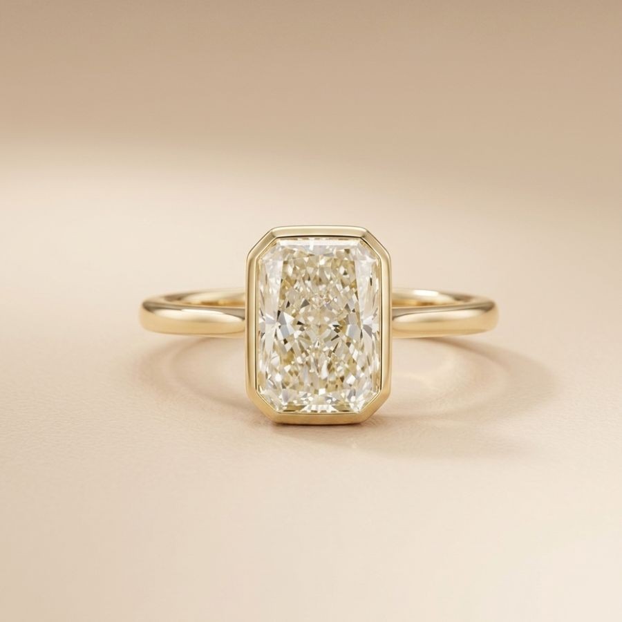 2.00Ct Radiant Cut VS1 Lab Grown Diamond Wedding Engagement Ring 14k Yellow Gold
