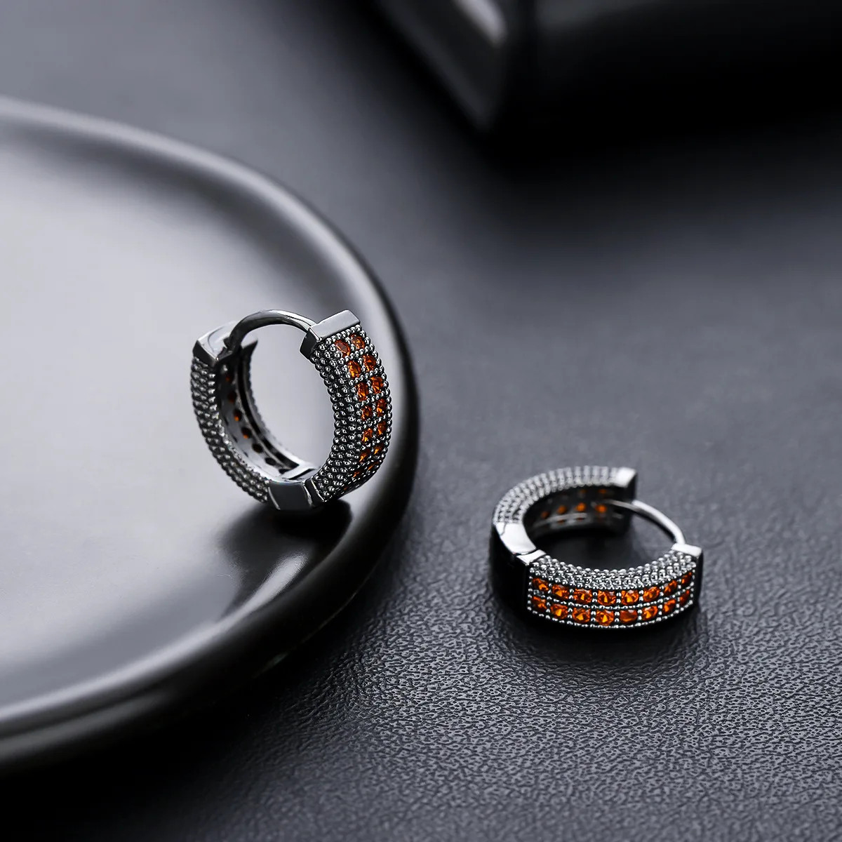 Female Male Multicolor Zircon Small Round Hoop Earrings For Men Women Minimalist