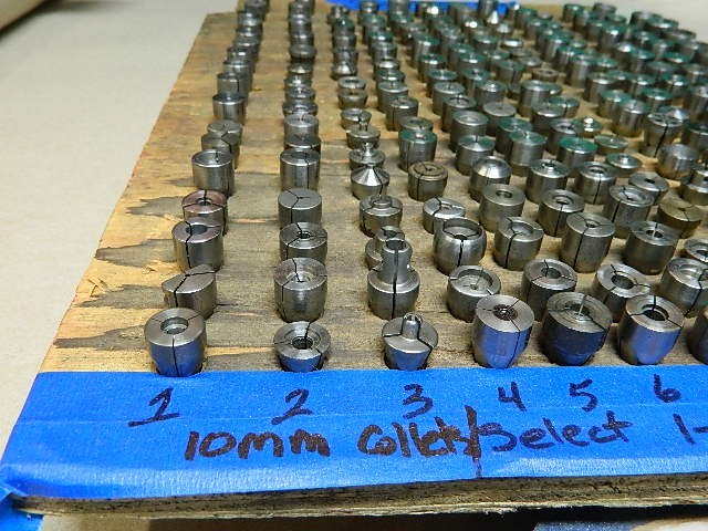 Watchmakers Lathe 10MM D Collets 17 collets in lot FITS LEVIN SELECT ROWS 1 – 13