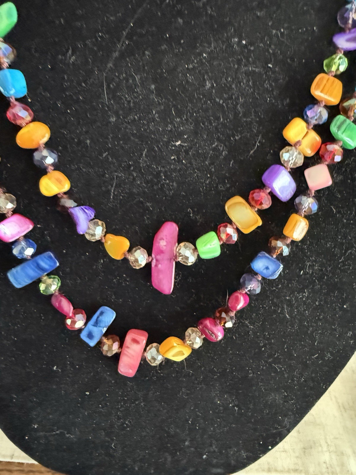 Endless Shell Chips Necklace Multi Colour No Closure
