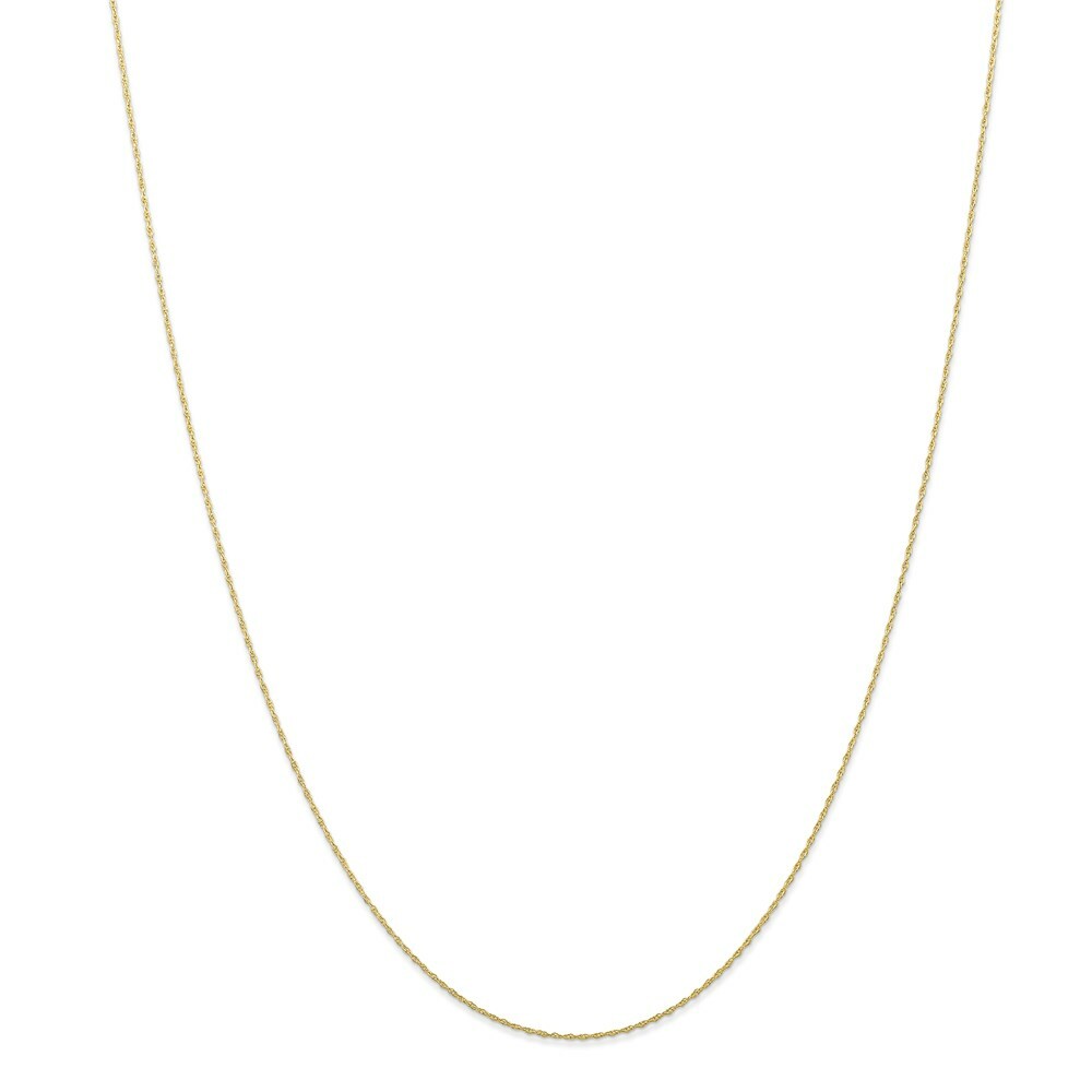Real 10kt Yellow Gold .5mm Carded Cable Rope Chain; 22 inch