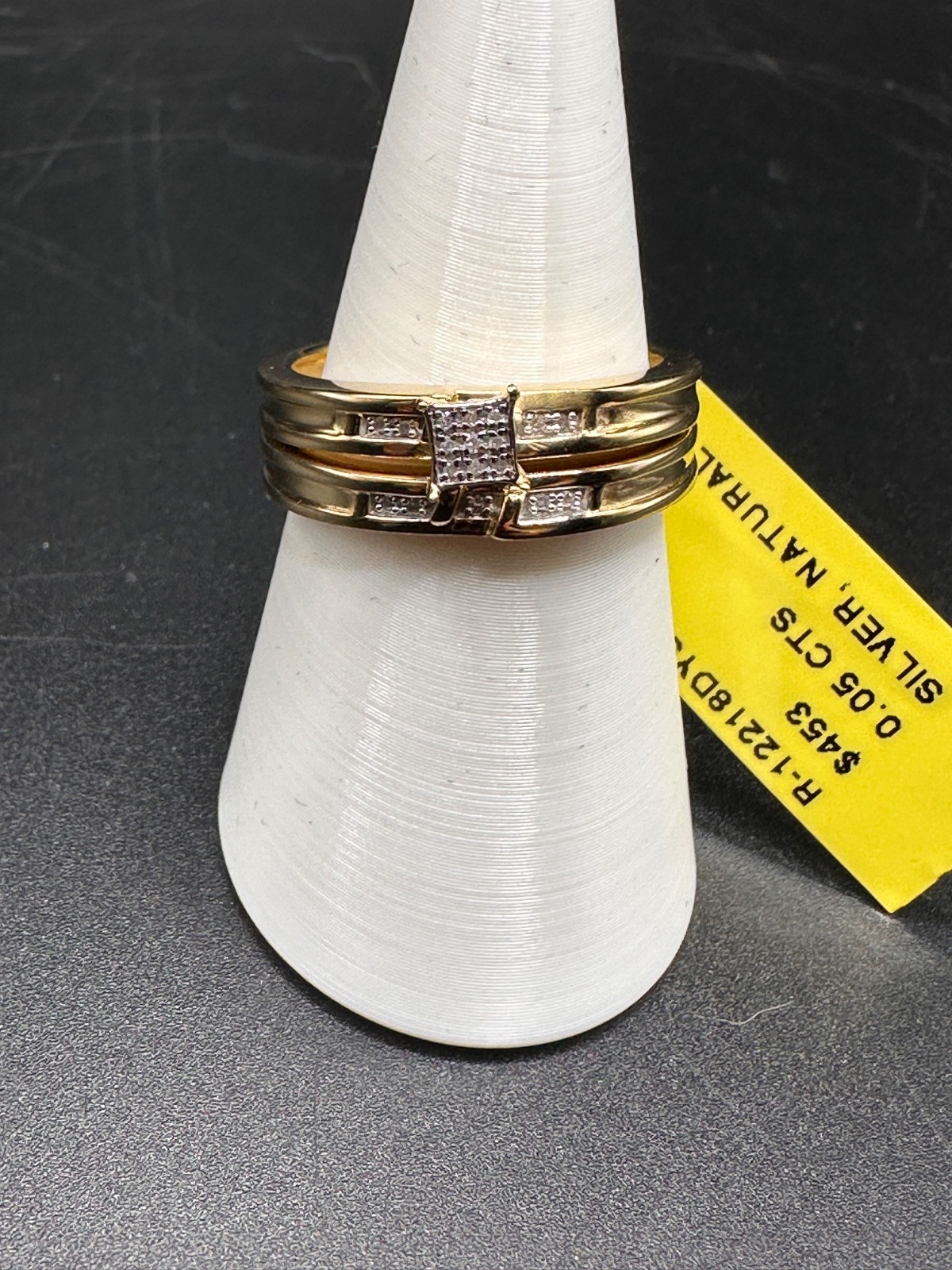 10k gold plated over 925 Sterling Silver diamond ring set