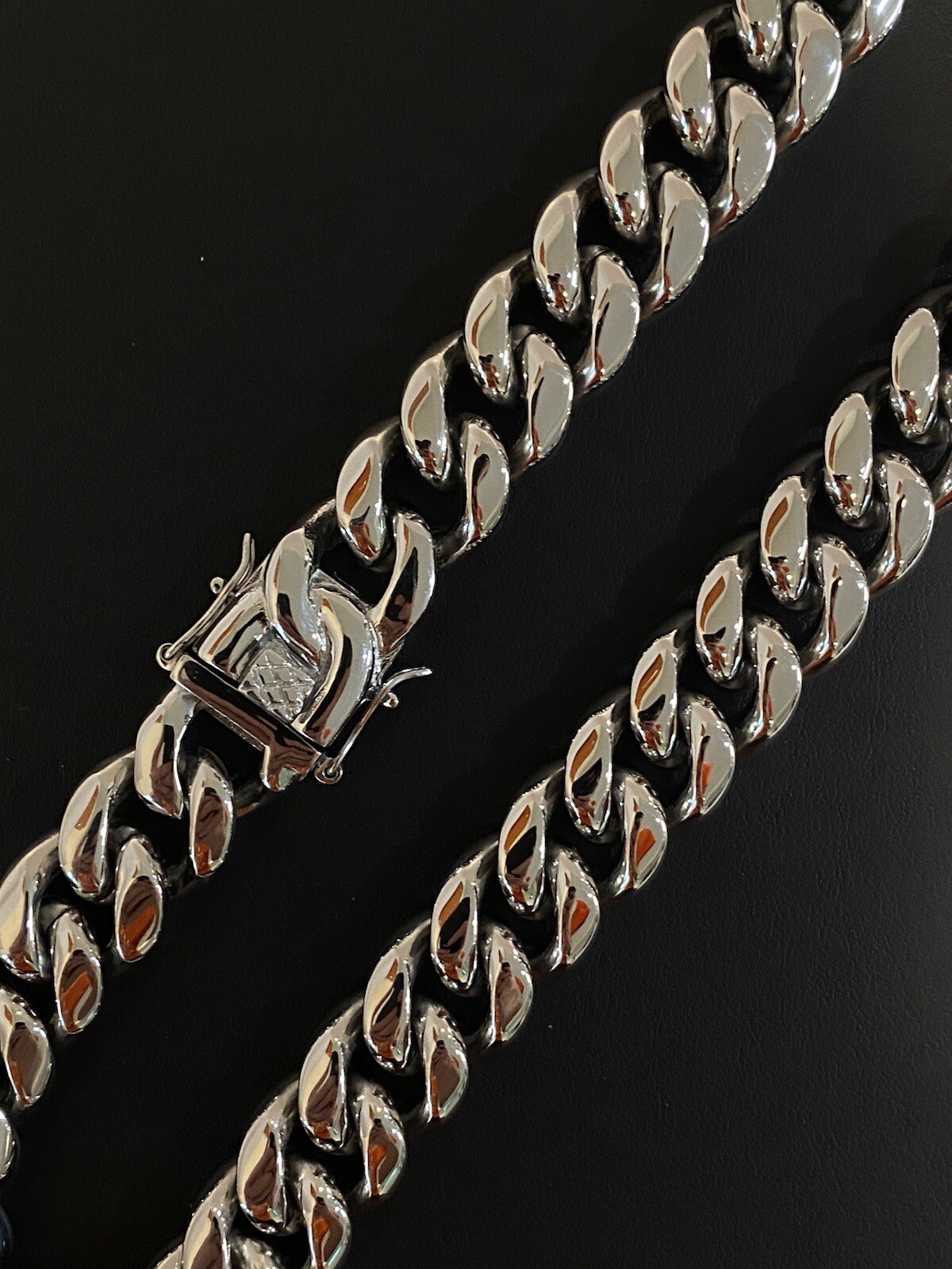 18mm Men’s Miami Cuban Link KILO Choker White Gold Stainless Real Hip Hop Chain