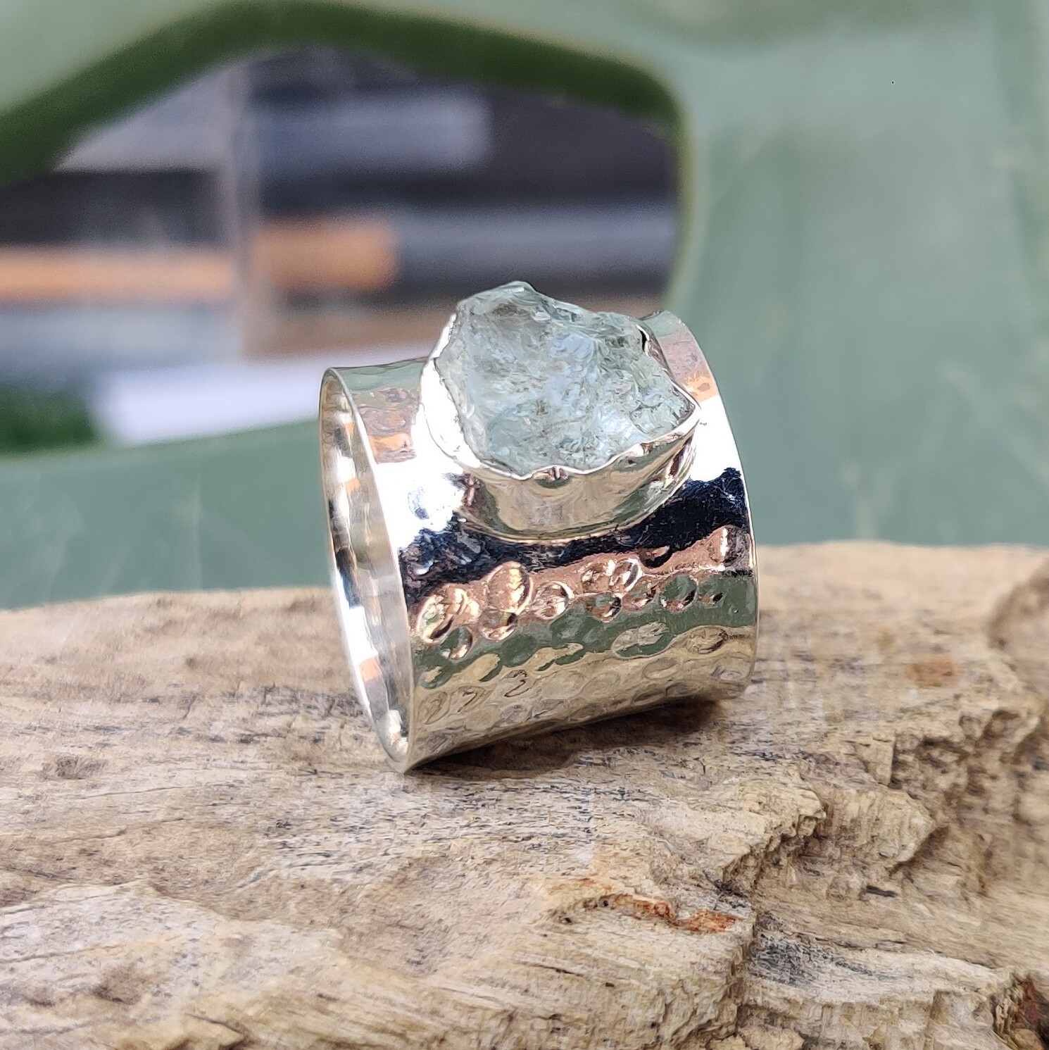 Raw Aquamarine Ring 925 Silver Ring Handmade Ring Gemstone Ring All Size SR87