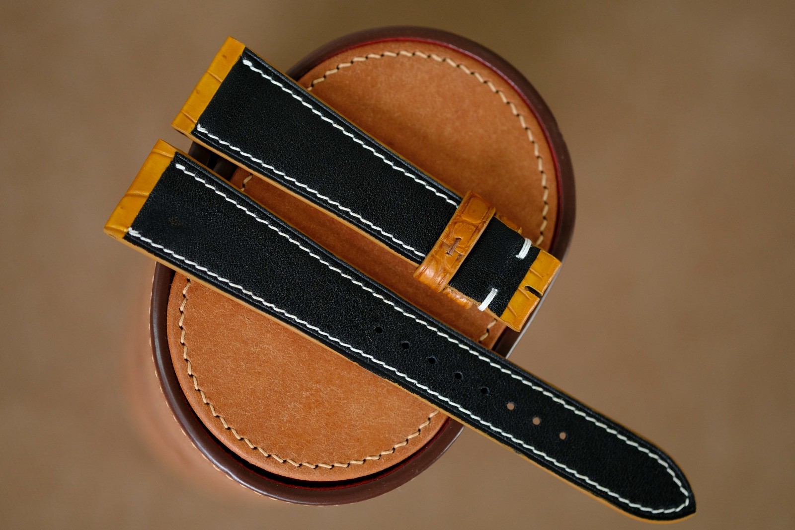 Very thin light brown watch strap watch band size 20/16 (or any size)