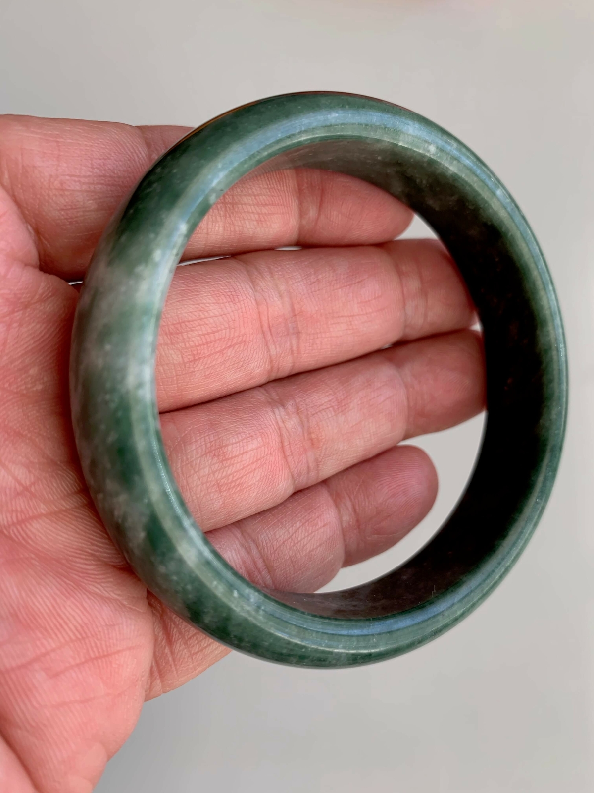 Gorgeous Natural Real Chinese Green Jade Bangle Bracelet Emerald Green 57 58 mm
