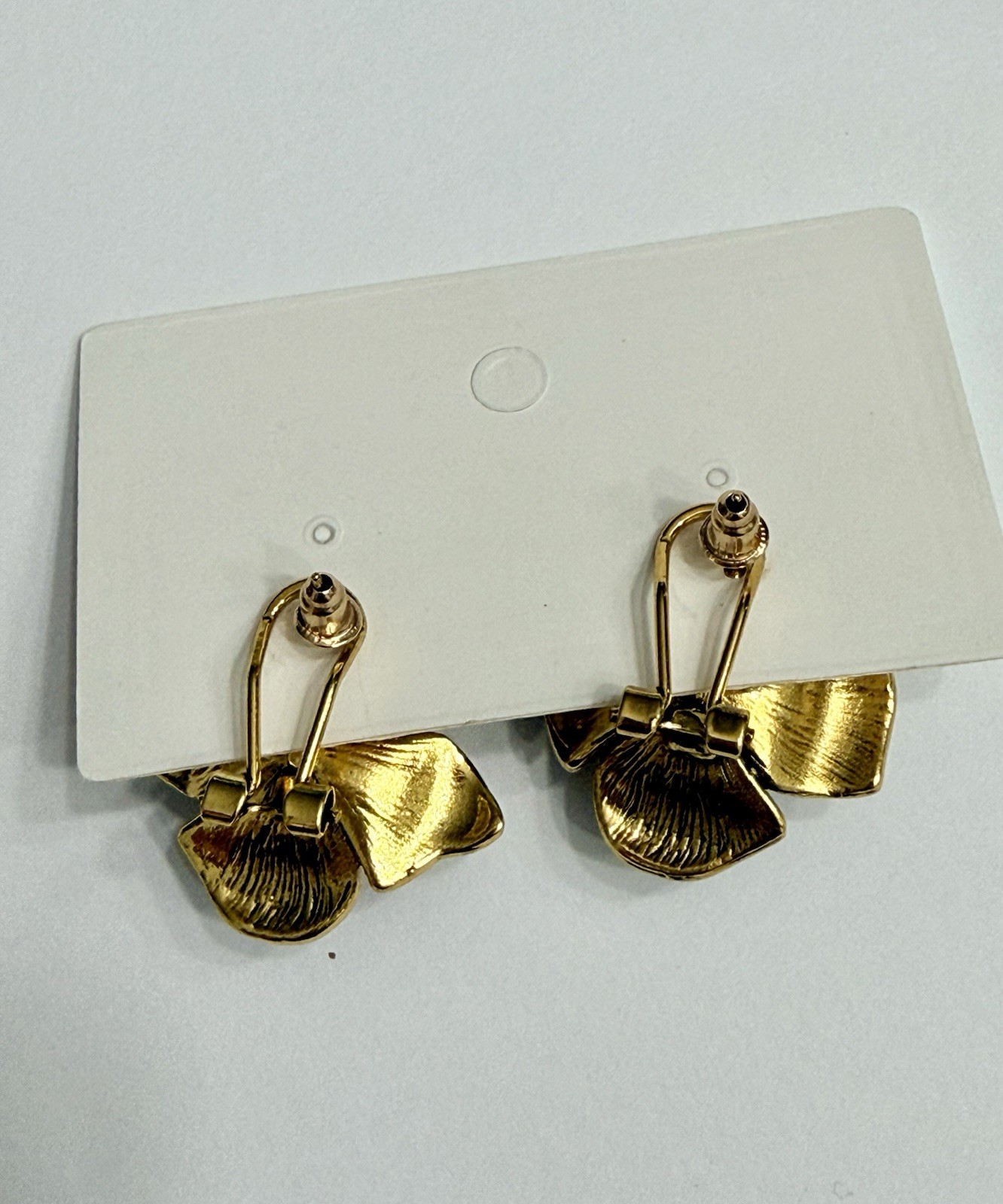 Stud Earrings Blue Enamel Flower Cluster Clear Rhinestone Screw Back Gold